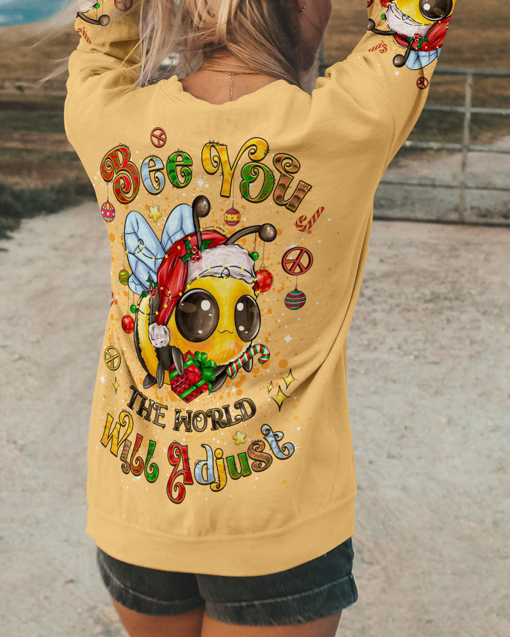 BEE YOU THE WORLD WILL ADJUST CHRISTMAS ALL OVER PRINT - TYLT1311245