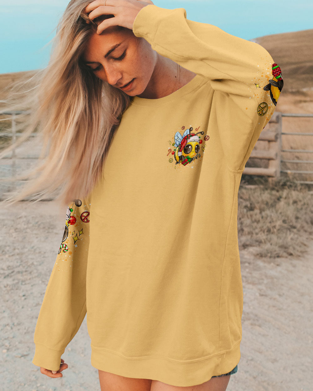 BEE YOU THE WORLD WILL ADJUST CHRISTMAS ALL OVER PRINT - TYLT1311245