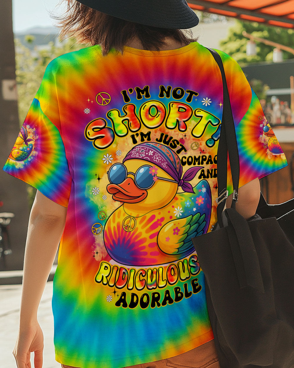 I'M NOT SHORT DUCK HIPPIE TIE DYE ALL OVER PRINT - TYPQ0108251