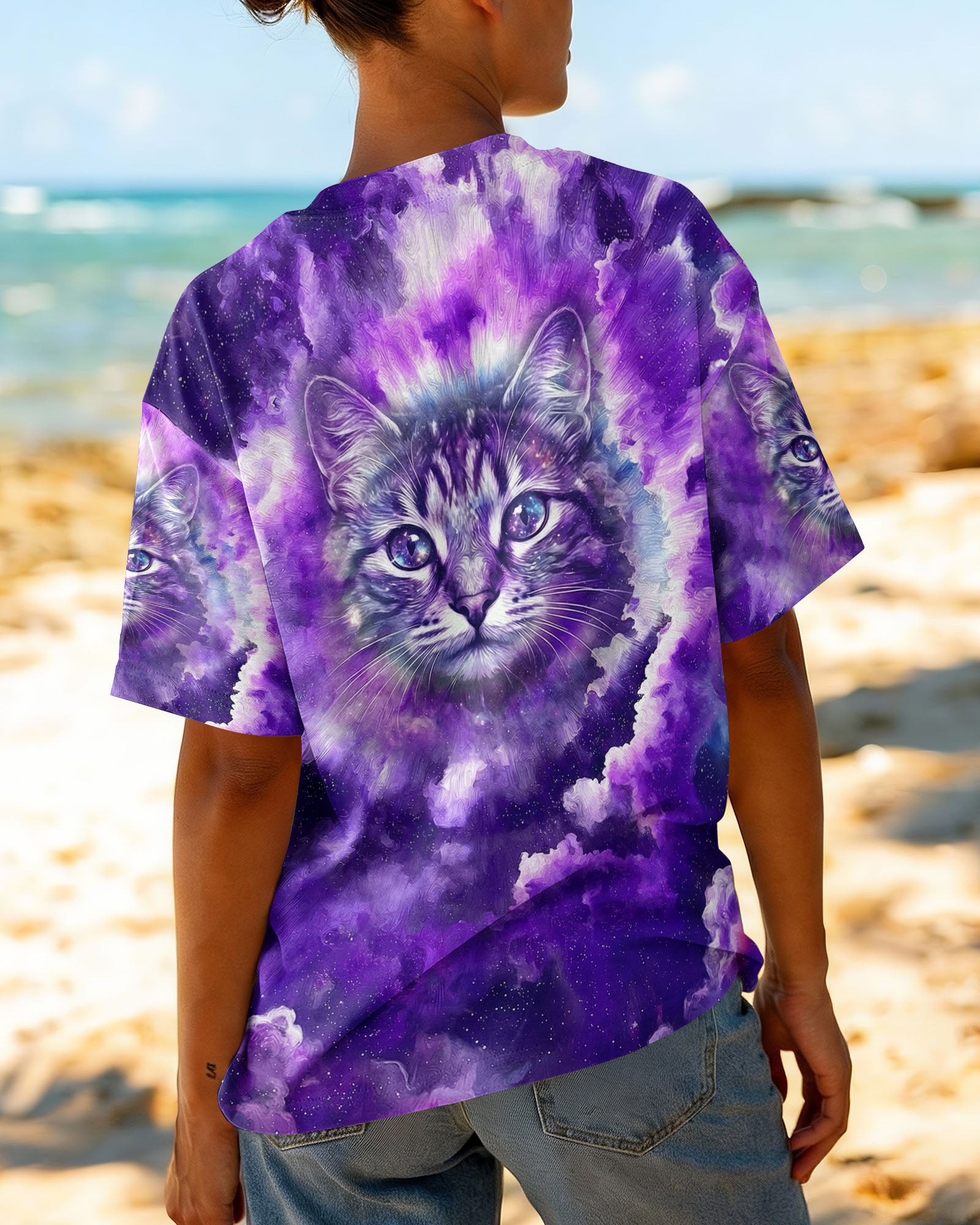 PURPLE UNIVERSE CAT ALL OVER PRINT - TYPQ0203263