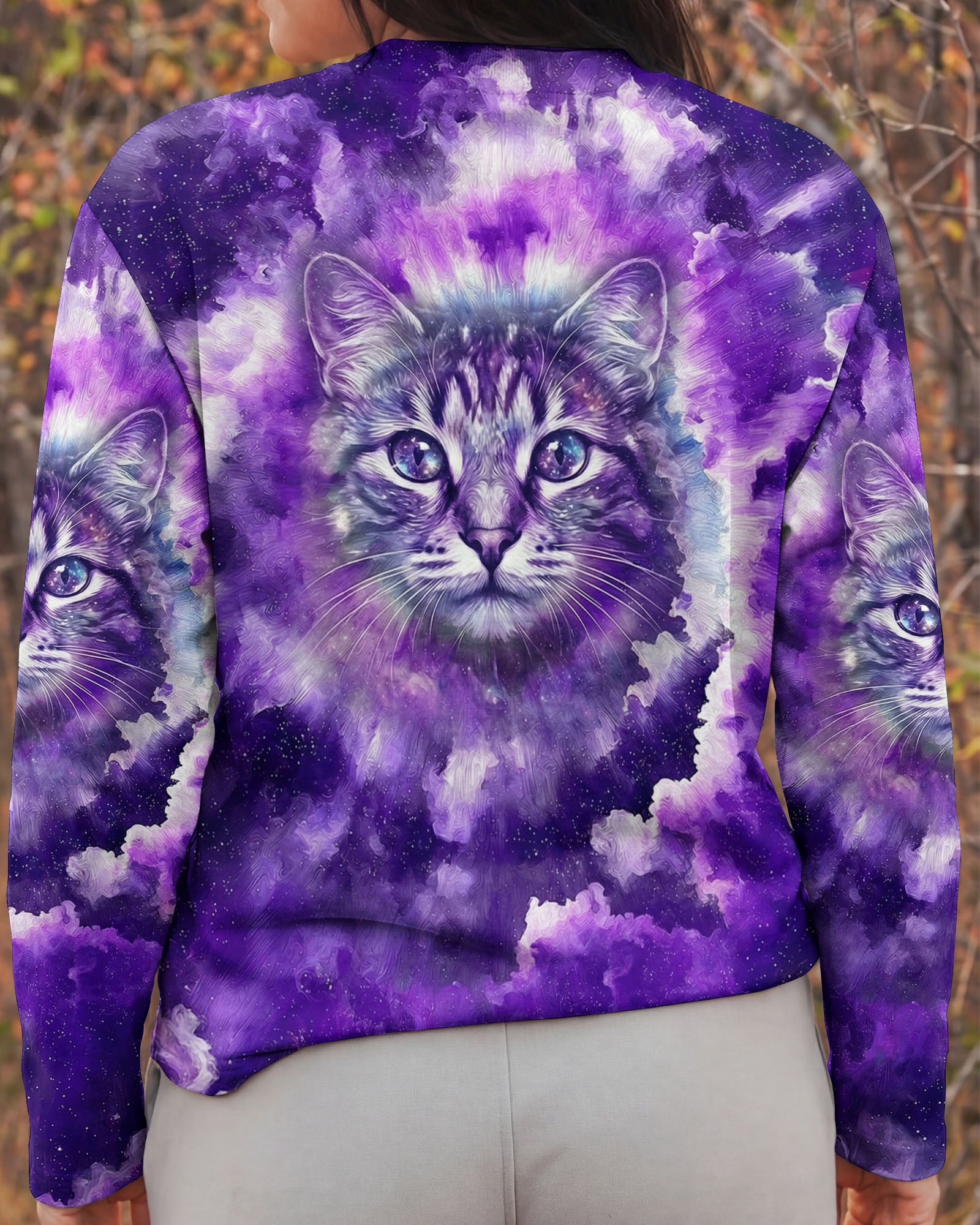 PURPLE UNIVERSE CAT ALL OVER PRINT - TYPQ0203263