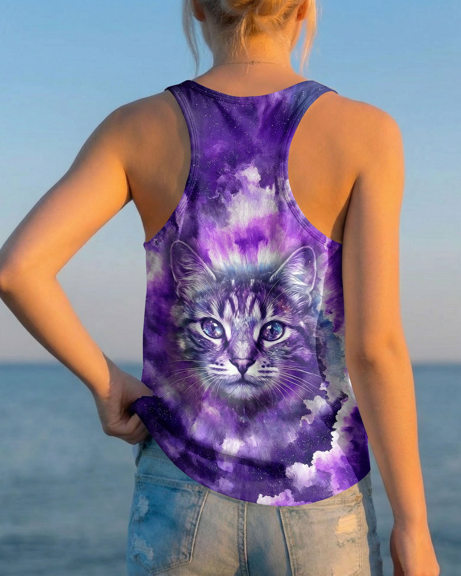 PURPLE UNIVERSE CAT ALL OVER PRINT - TYPQ0203263