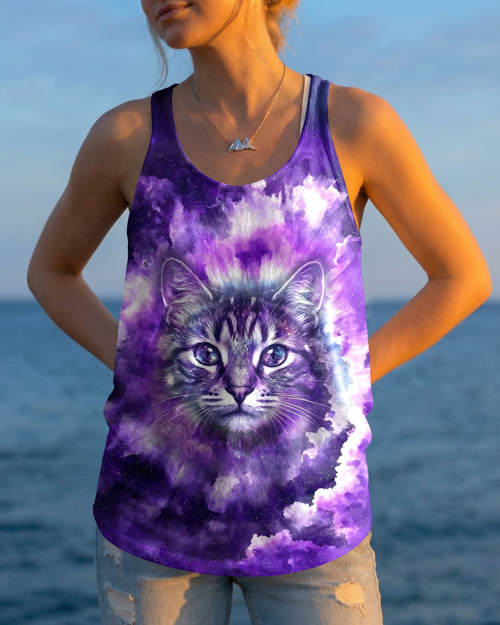 PURPLE UNIVERSE CAT ALL OVER PRINT - TYPQ0203263