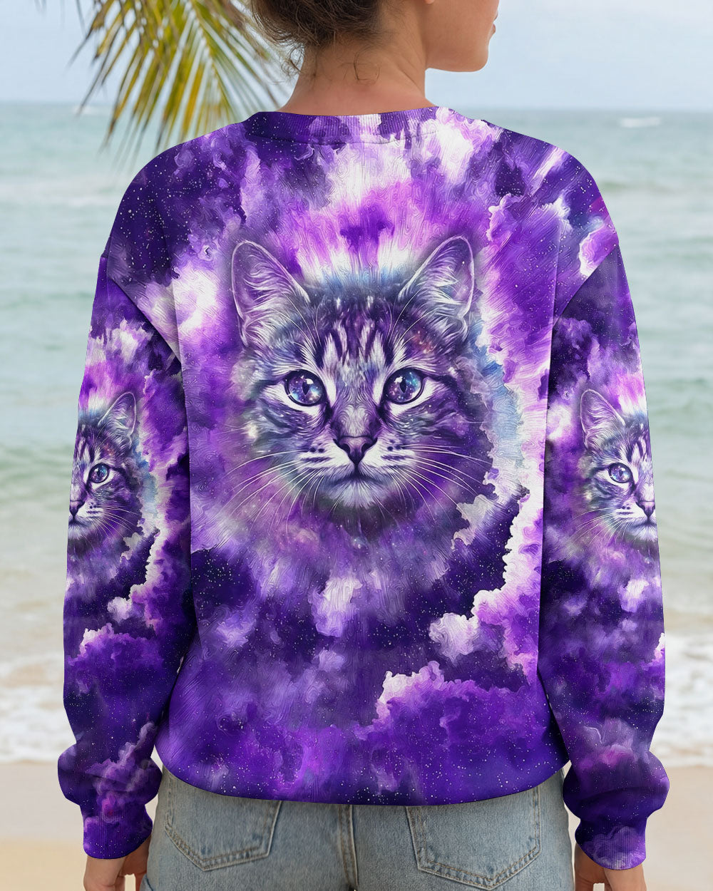 PURPLE UNIVERSE CAT ALL OVER PRINT - TYPQ0203263