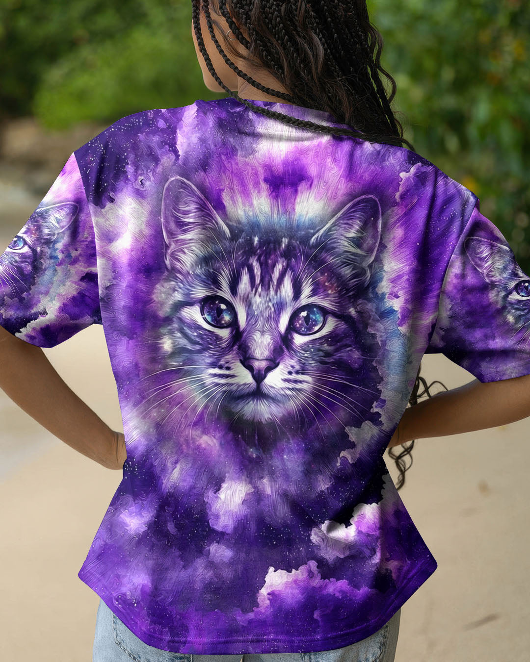 PURPLE UNIVERSE CAT ALL OVER PRINT - TYPQ0203263