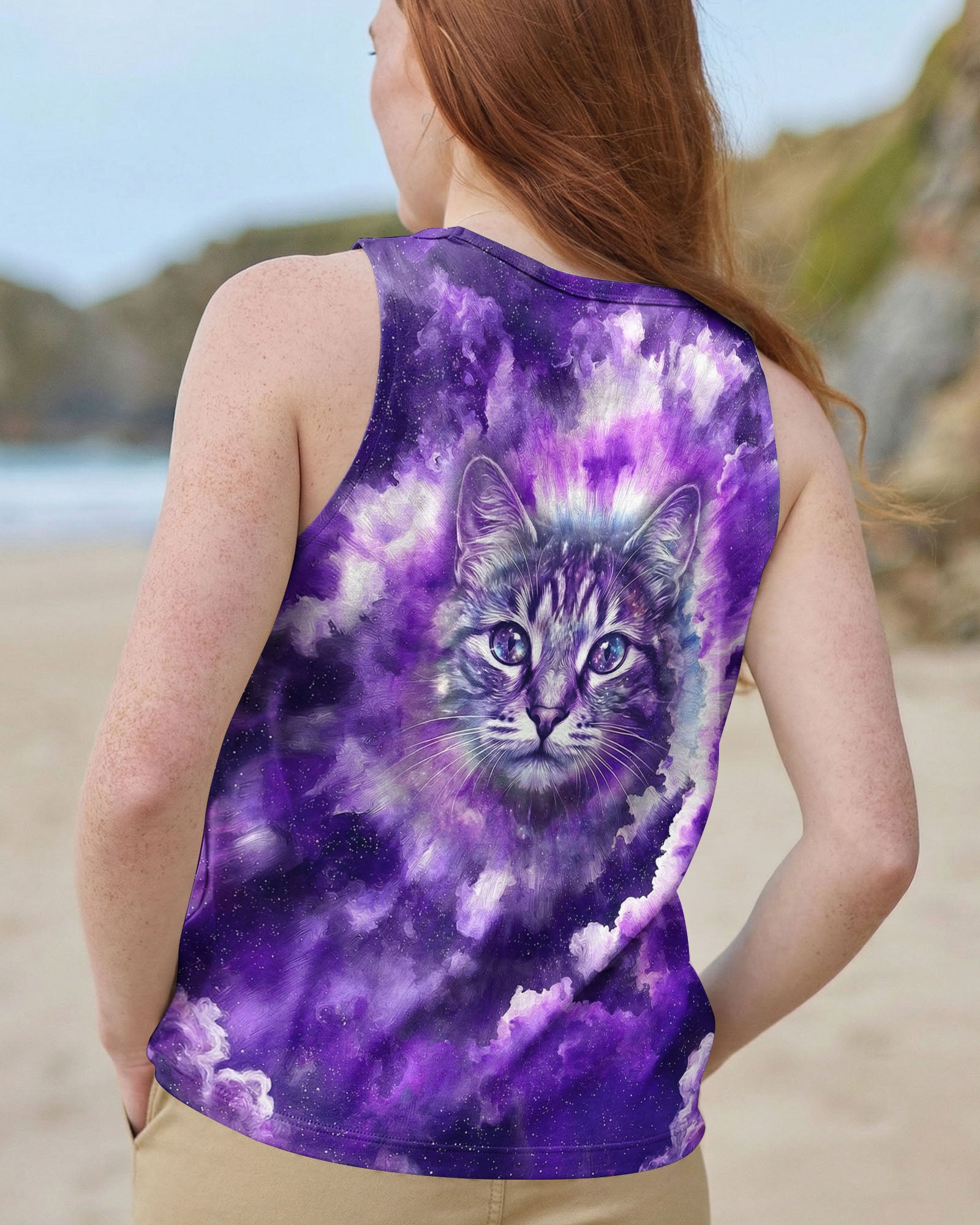 PURPLE UNIVERSE CAT ALL OVER PRINT - TYPQ0203263