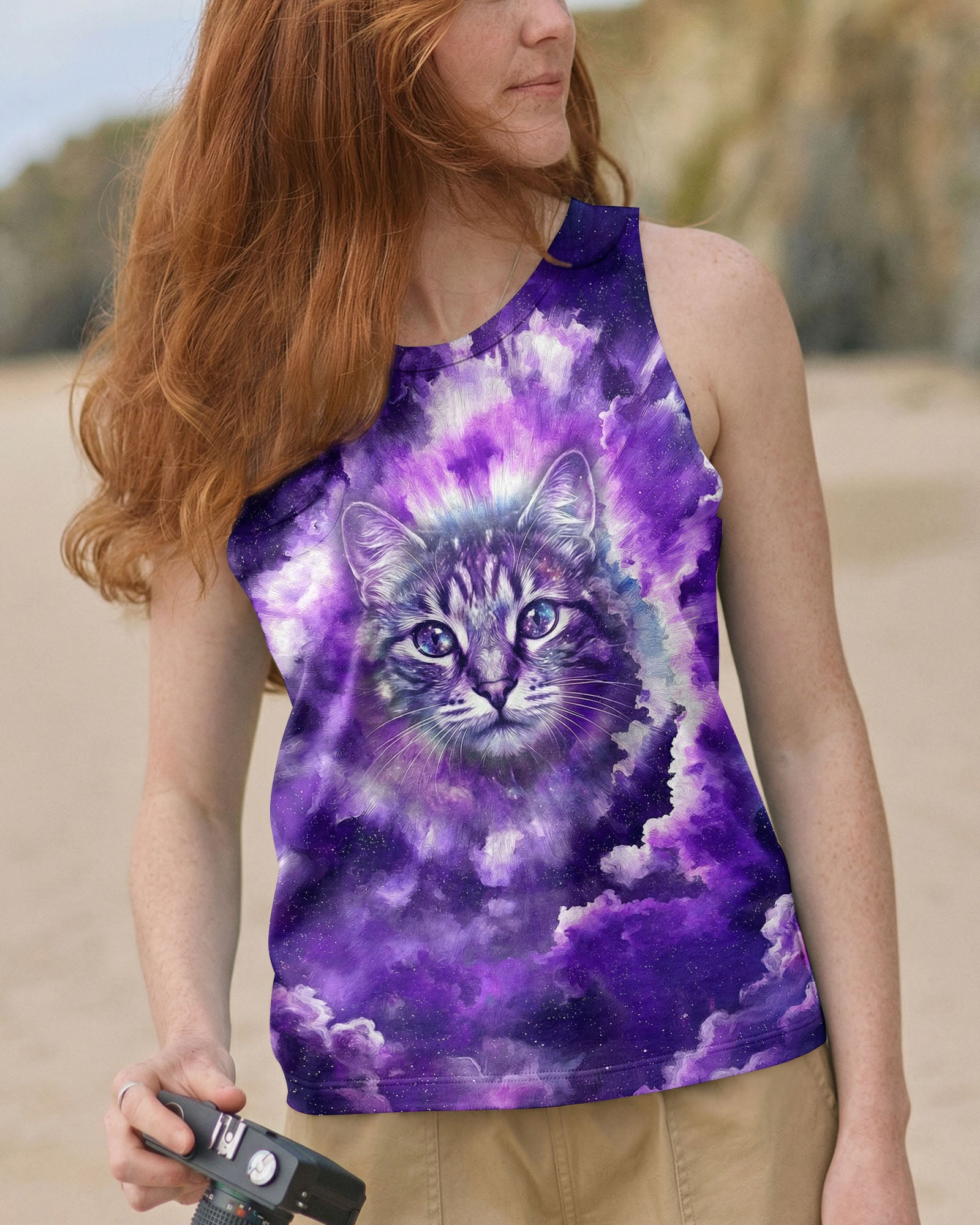 PURPLE UNIVERSE CAT ALL OVER PRINT - TYPQ0203263