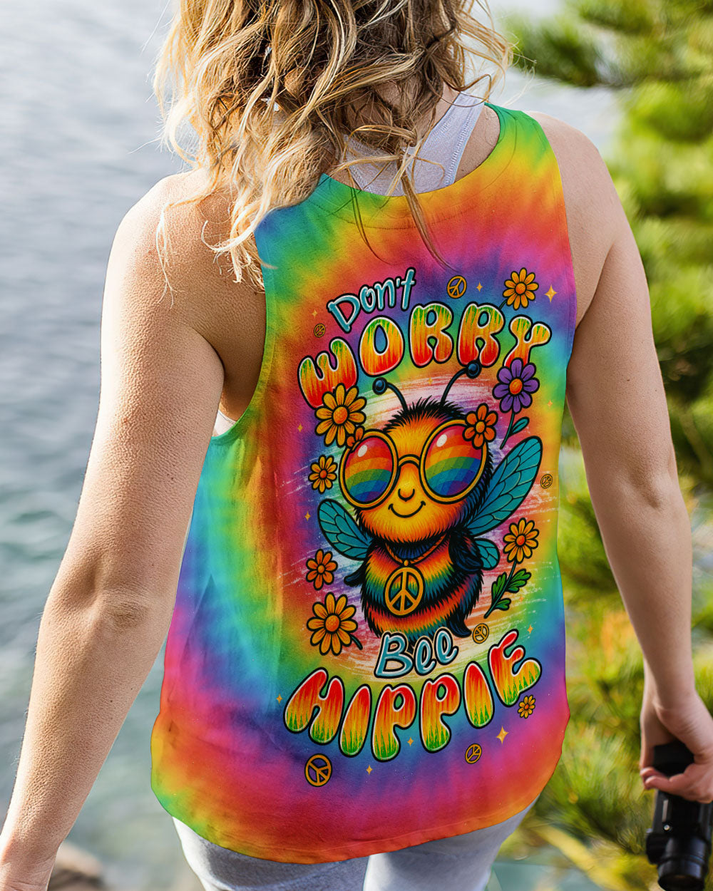 DON'T WORRY BEE HIPPIE TIE DYE ALL OVER PRINT - TYPQ0406252