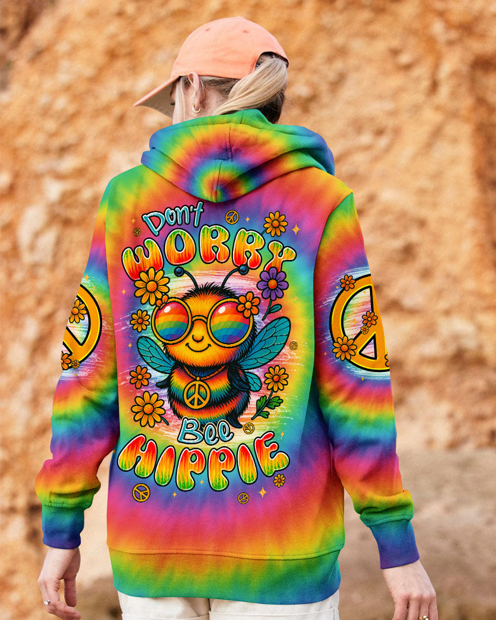 DON'T WORRY BEE HIPPIE TIE DYE ALL OVER PRINT - TYPQ0406252