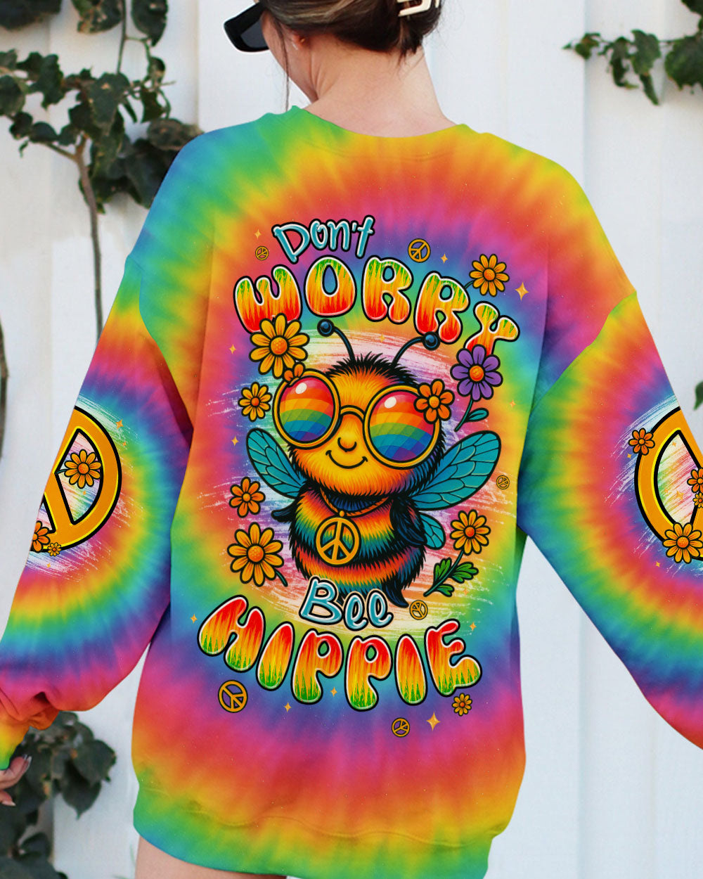 DON'T WORRY BEE HIPPIE TIE DYE ALL OVER PRINT - TYPQ0406252