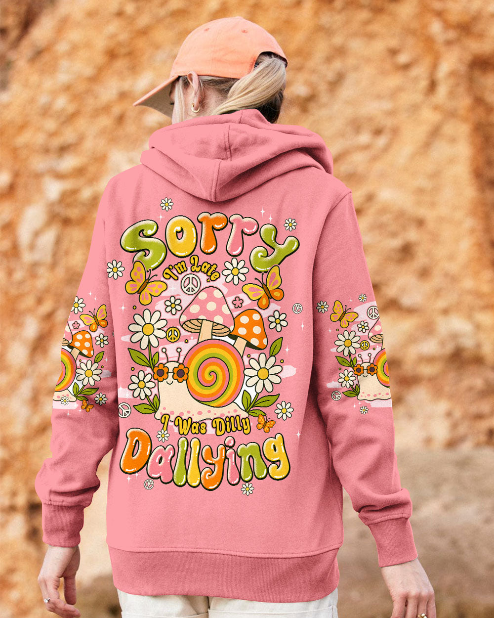 SORRY I'M LATE I WAS DILLY DALLYING SNAIL HIPPIE ALL OVER PRINT - TYPQ0407253