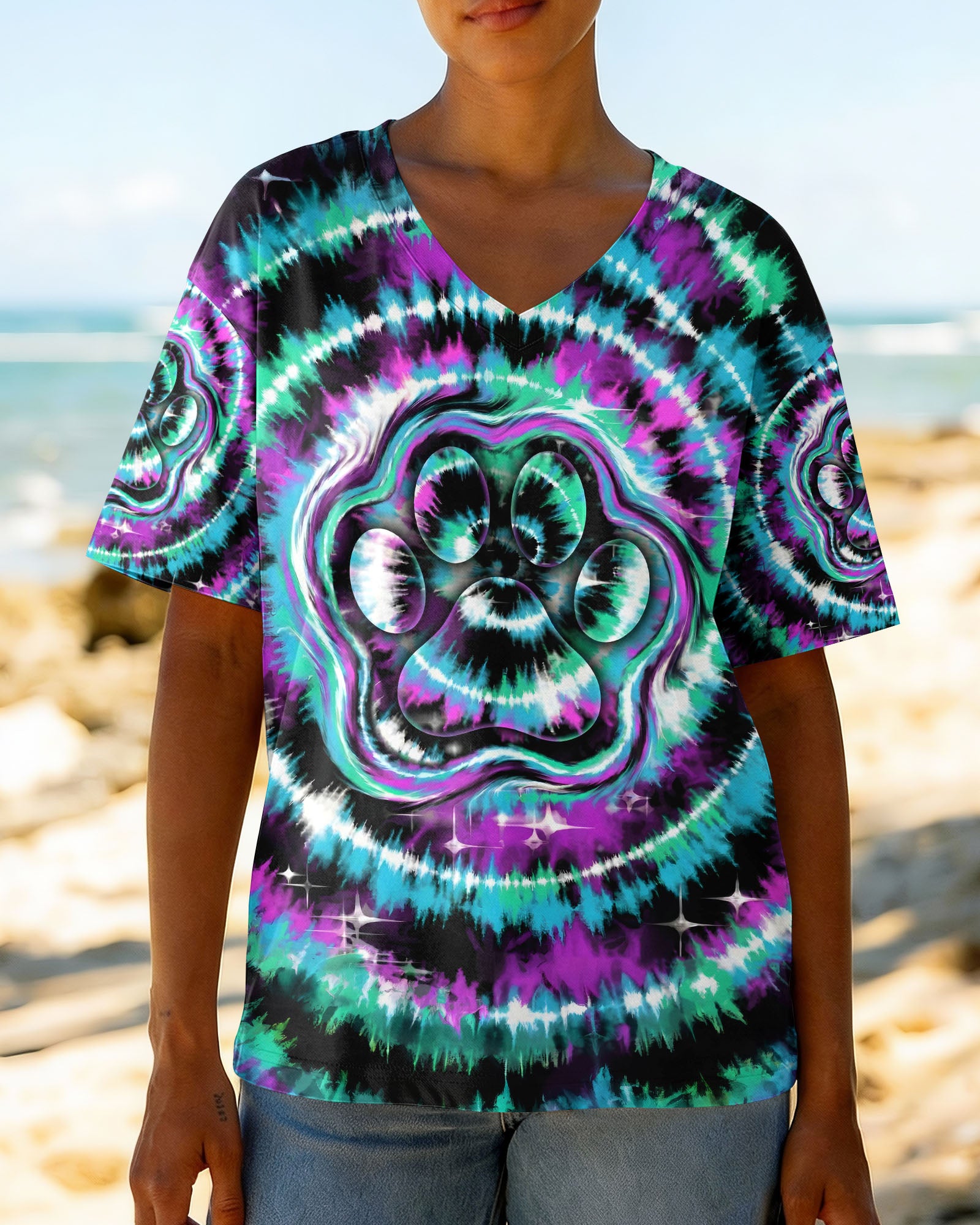 TEAL VIOLET PAW ALL OVER PRINT - TYPQ0503261