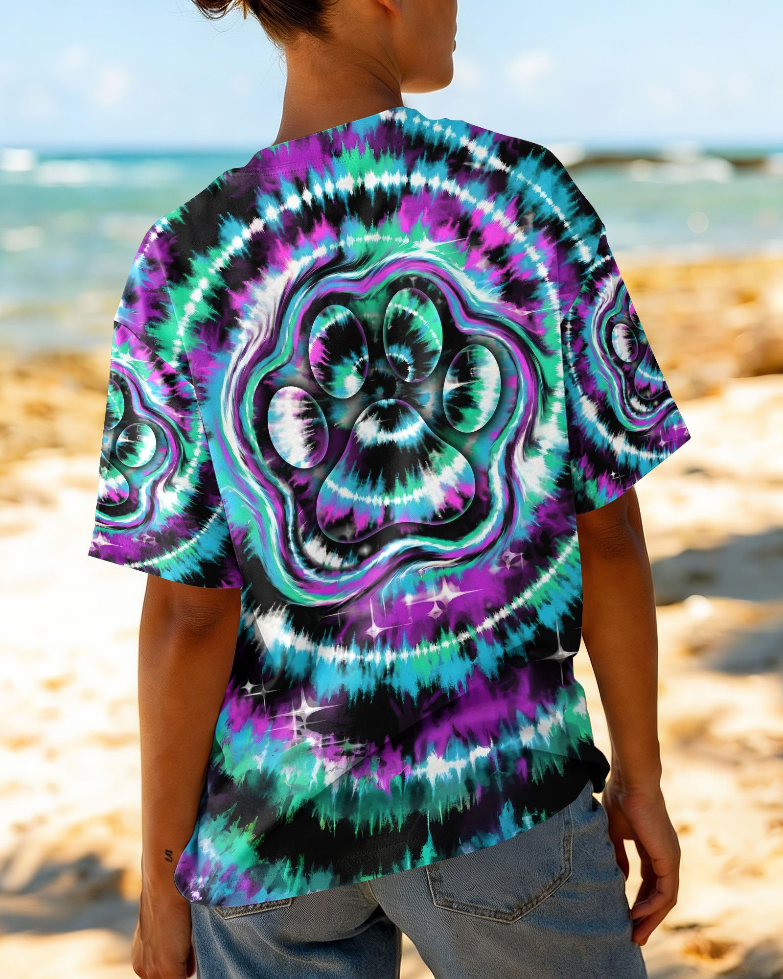 TEAL VIOLET PAW ALL OVER PRINT - TYPQ0503261