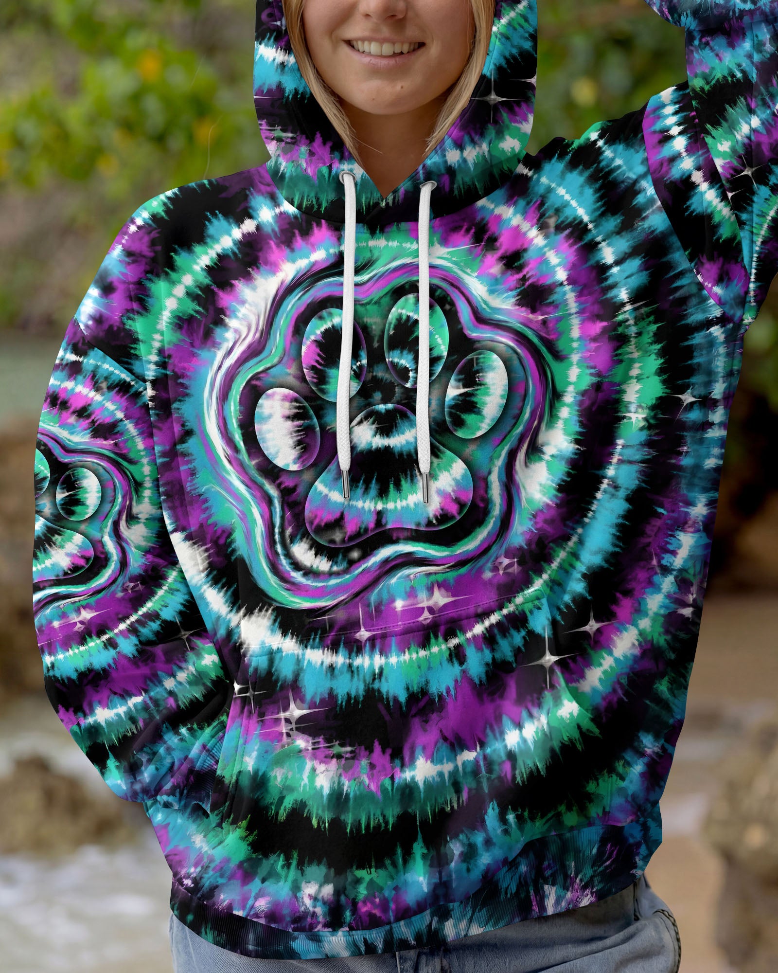 TEAL VIOLET PAW ALL OVER PRINT - TYPQ0503261
