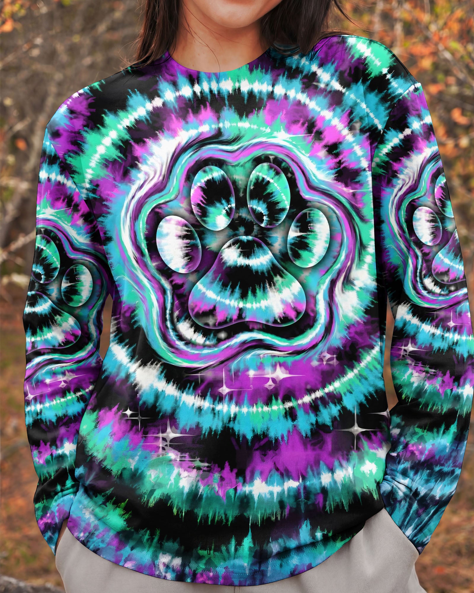 TEAL VIOLET PAW ALL OVER PRINT - TYPQ0503261