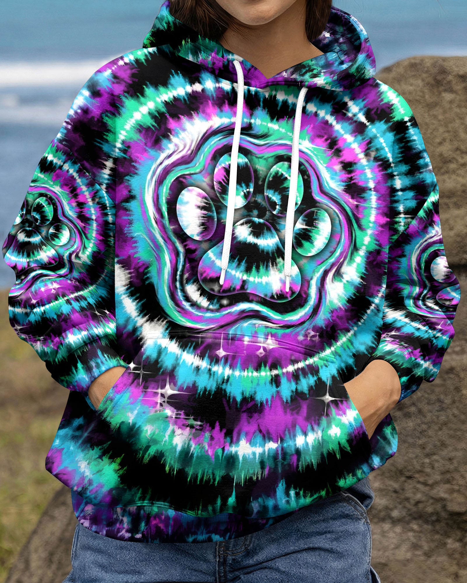 TEAL VIOLET PAW ALL OVER PRINT - TYPQ0503261