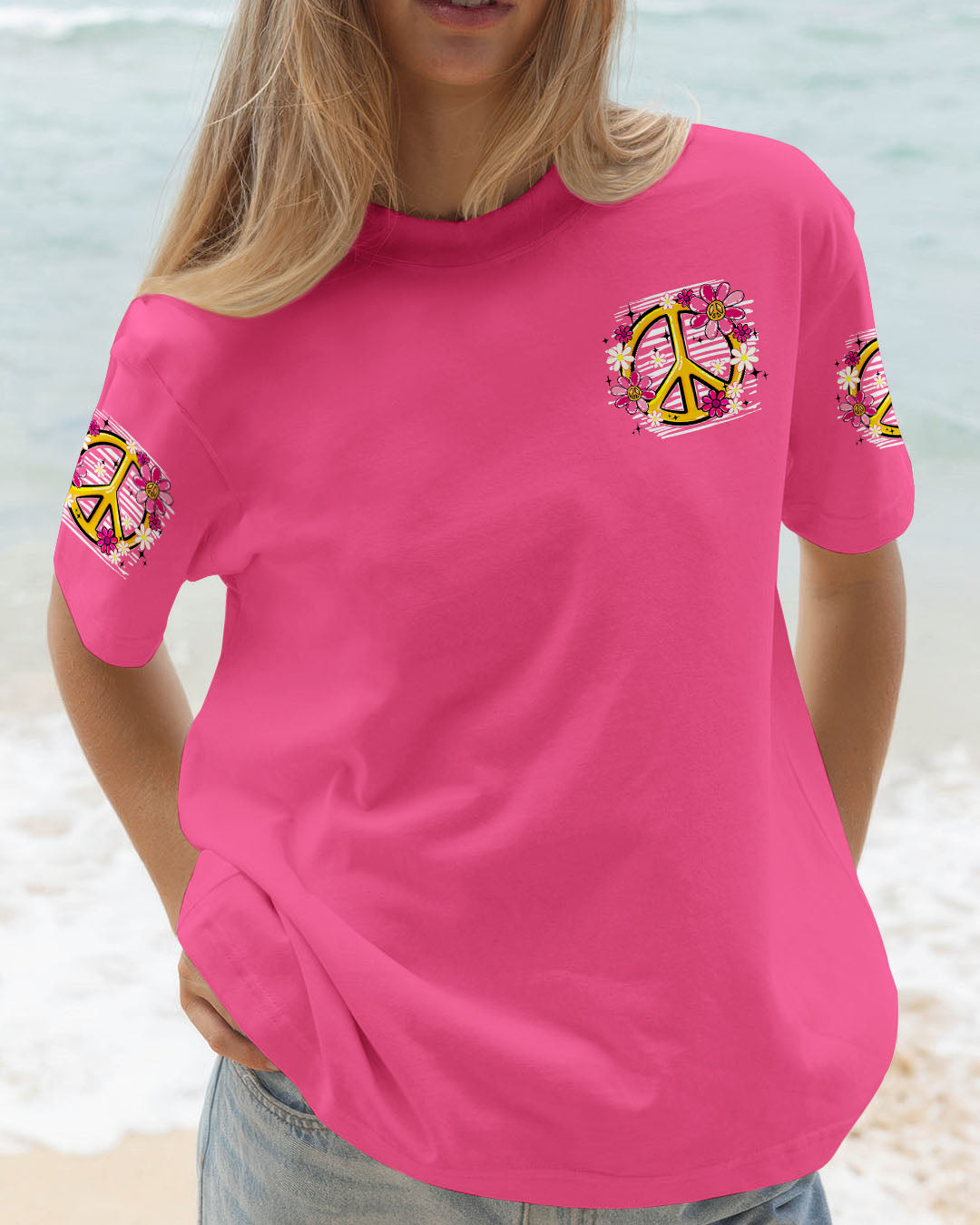 IN A WORLD YOU CAN BE ANYTHING BEE KIND PINK ALL OVER PRINT - TYPQ0606253