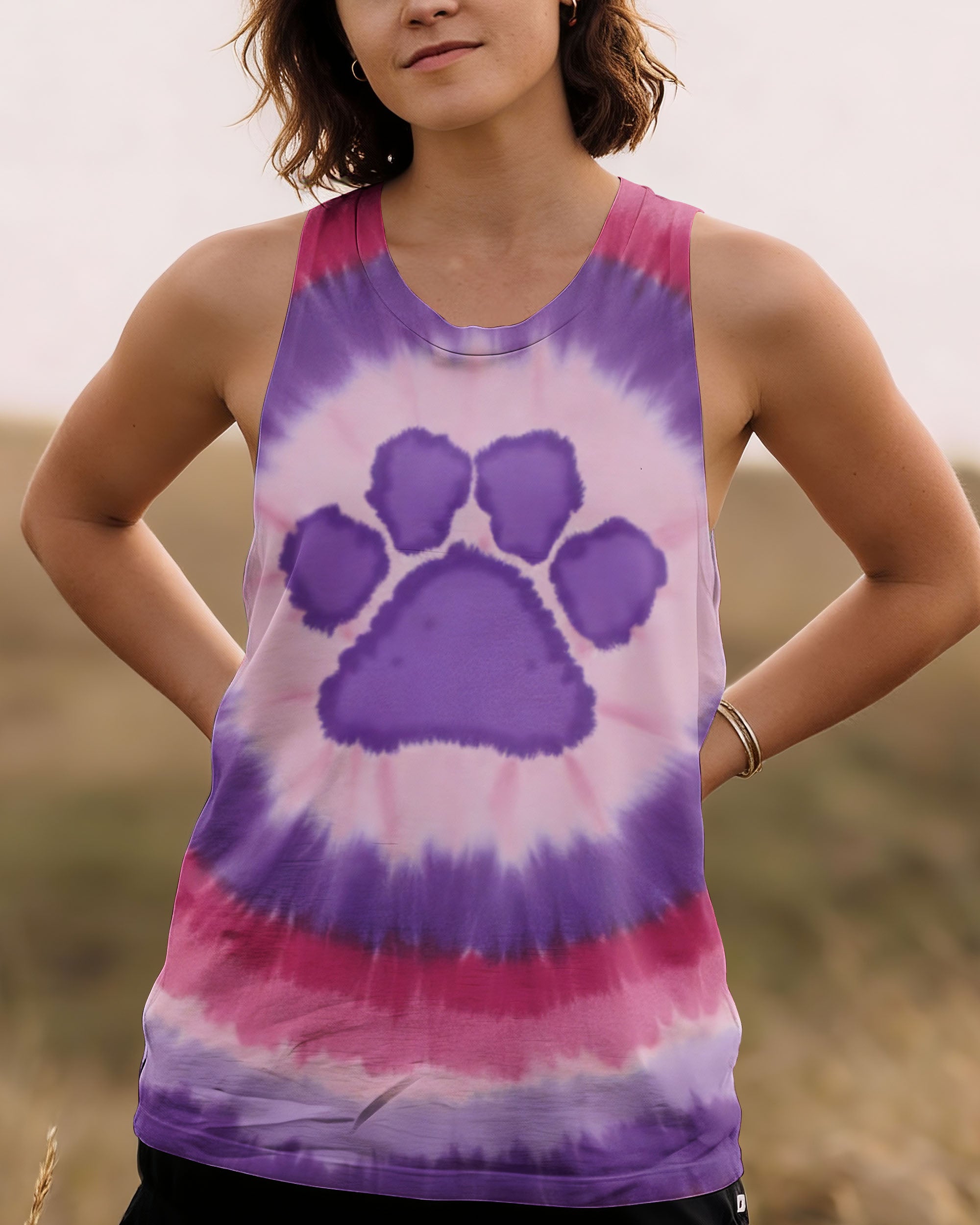 PINK AND PURPLE PAW ALL OVER PRINT - TYPQ0701261