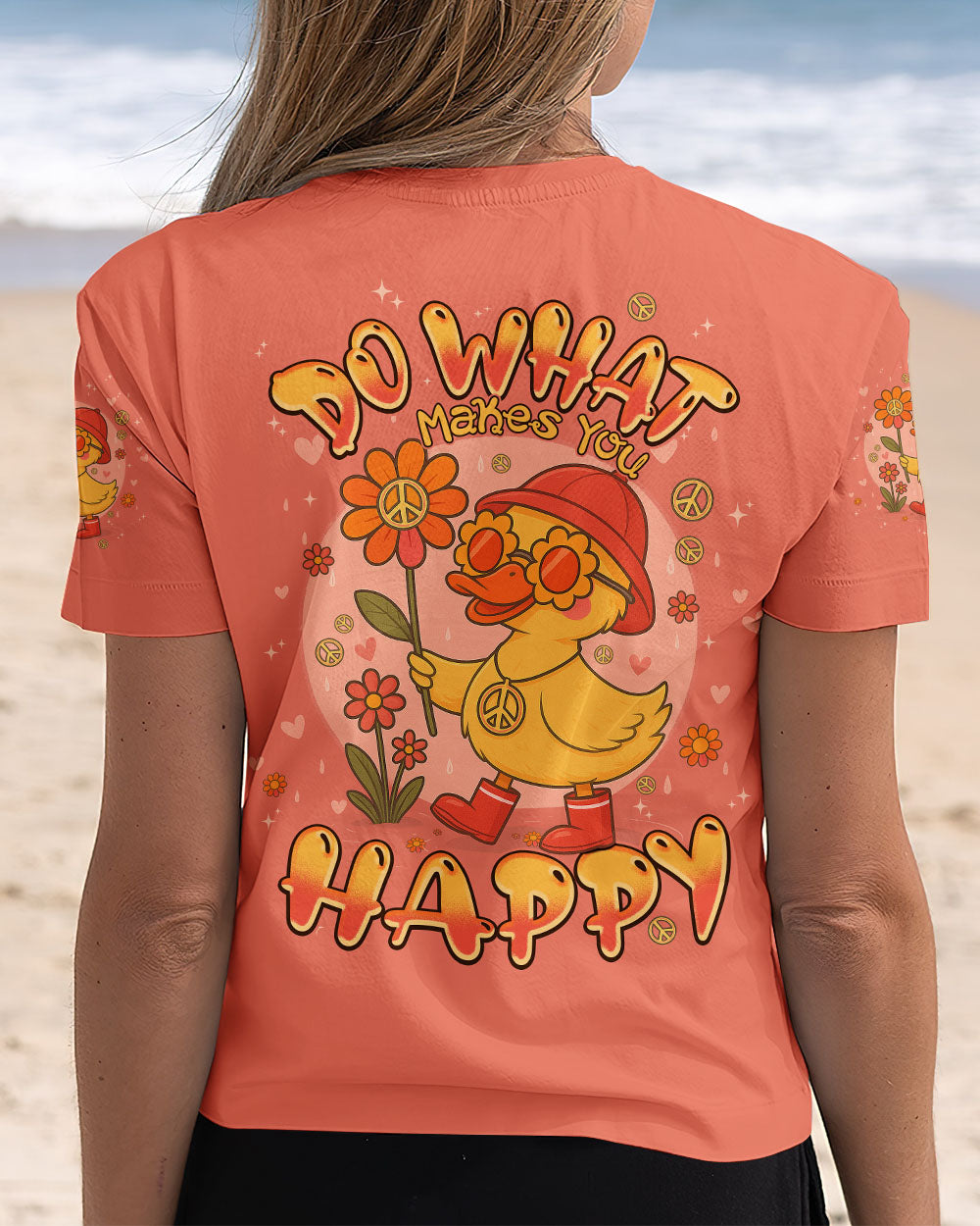 DO WHAT MAKES YOU HAPPY DUCK HIPPIE ALL OVER PRINT - TYPQ0708252