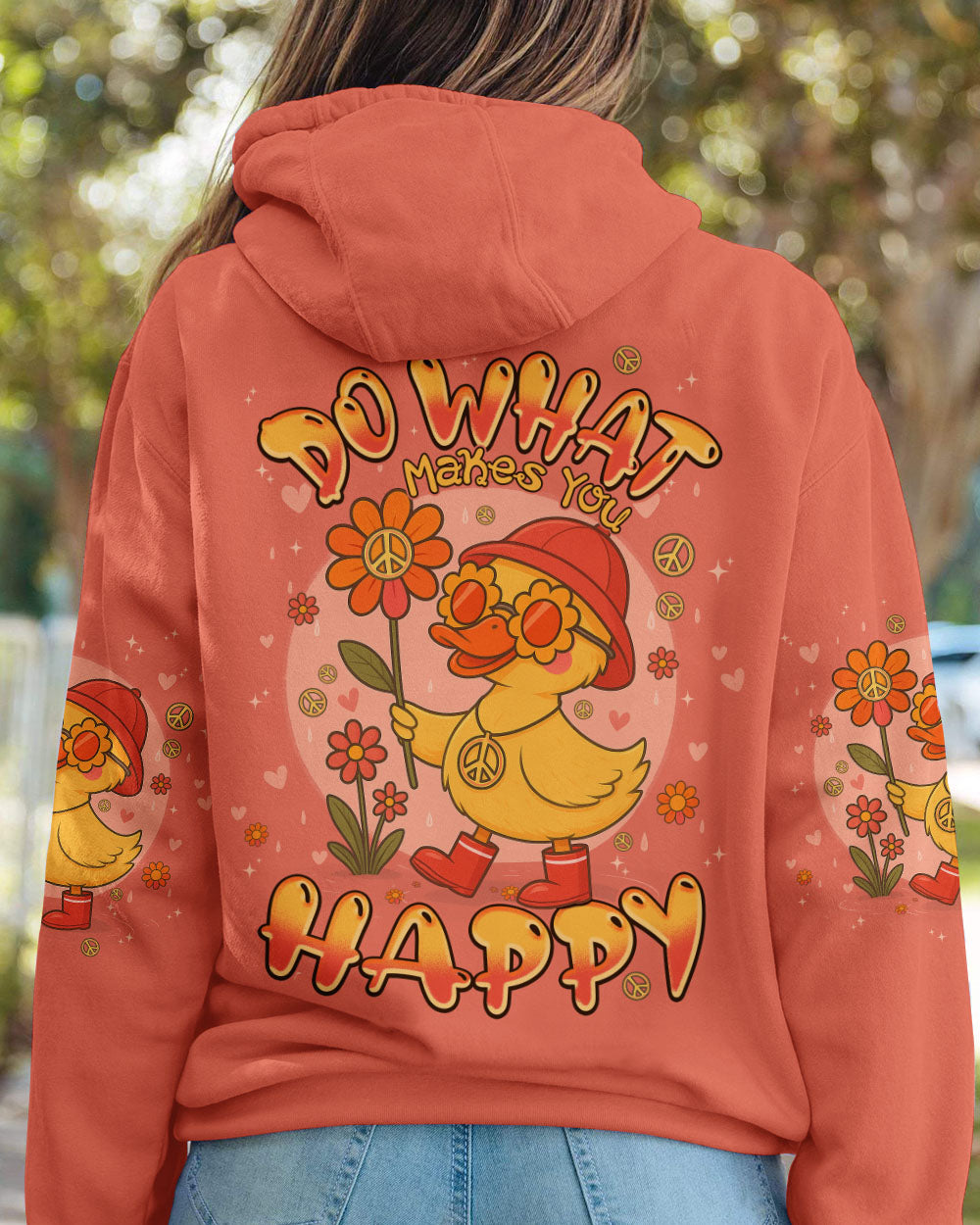 DO WHAT MAKES YOU HAPPY DUCK HIPPIE ALL OVER PRINT - TYPQ0708252