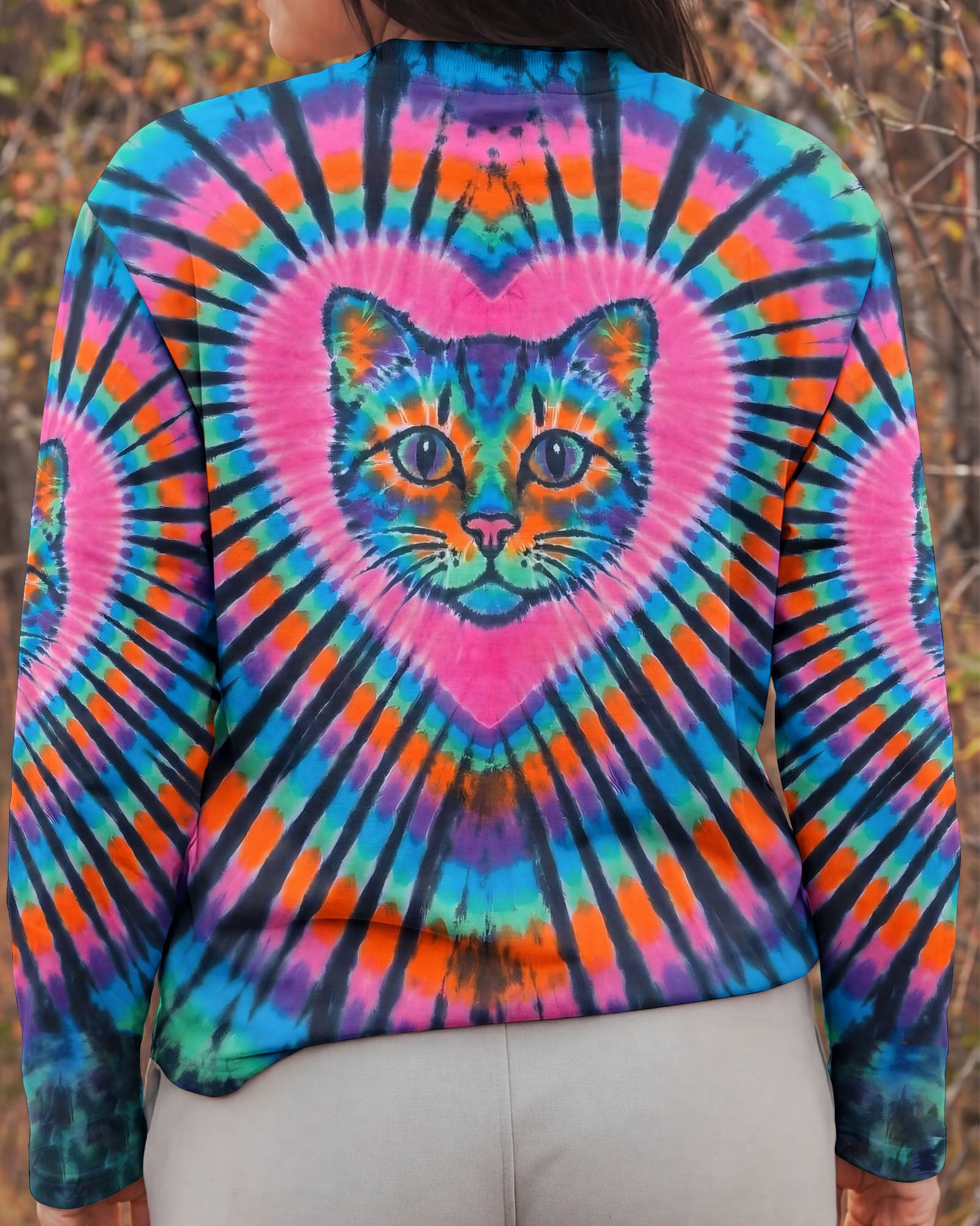 COLORFUL TURQUOISE CAT AURA ALL OVER PRINT - TYPQ1003262