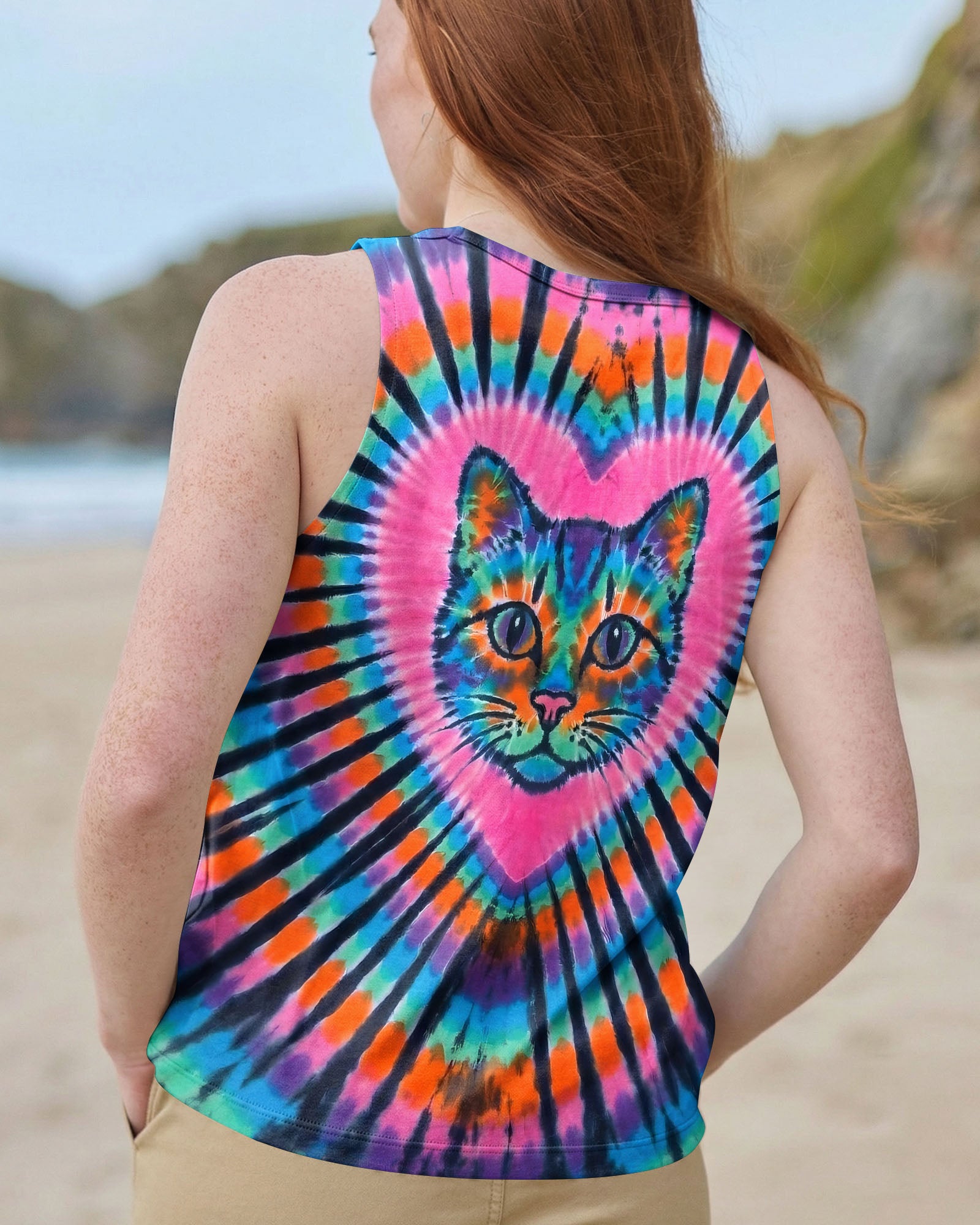 COLORFUL TURQUOISE CAT AURA ALL OVER PRINT - TYPQ1003262