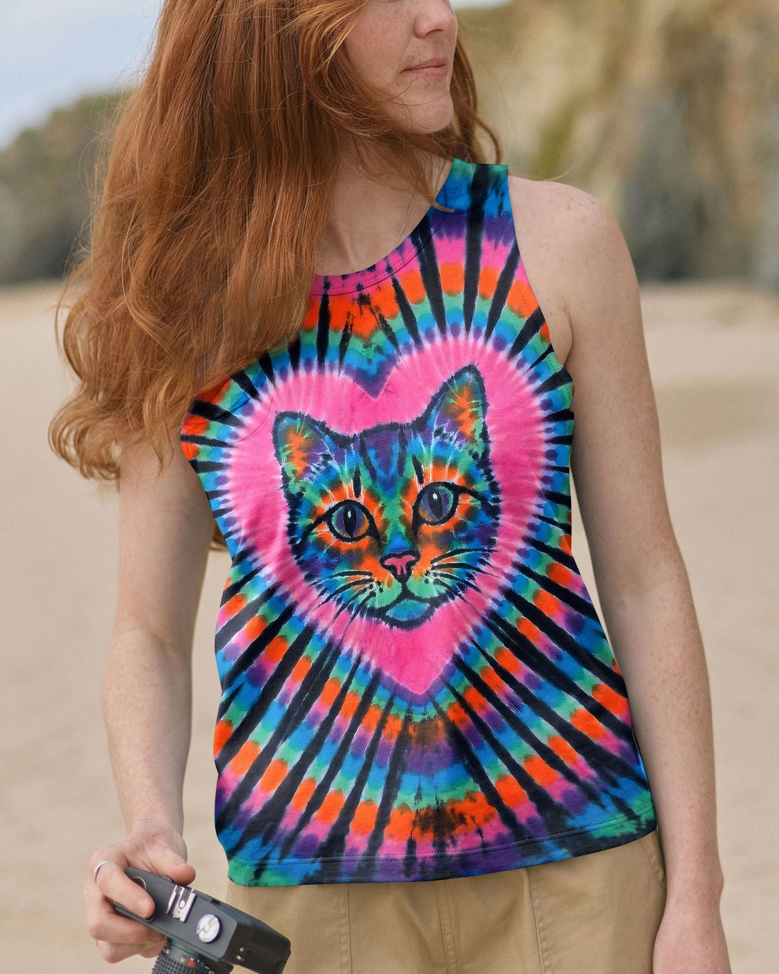 COLORFUL TURQUOISE CAT AURA ALL OVER PRINT - TYPQ1003262