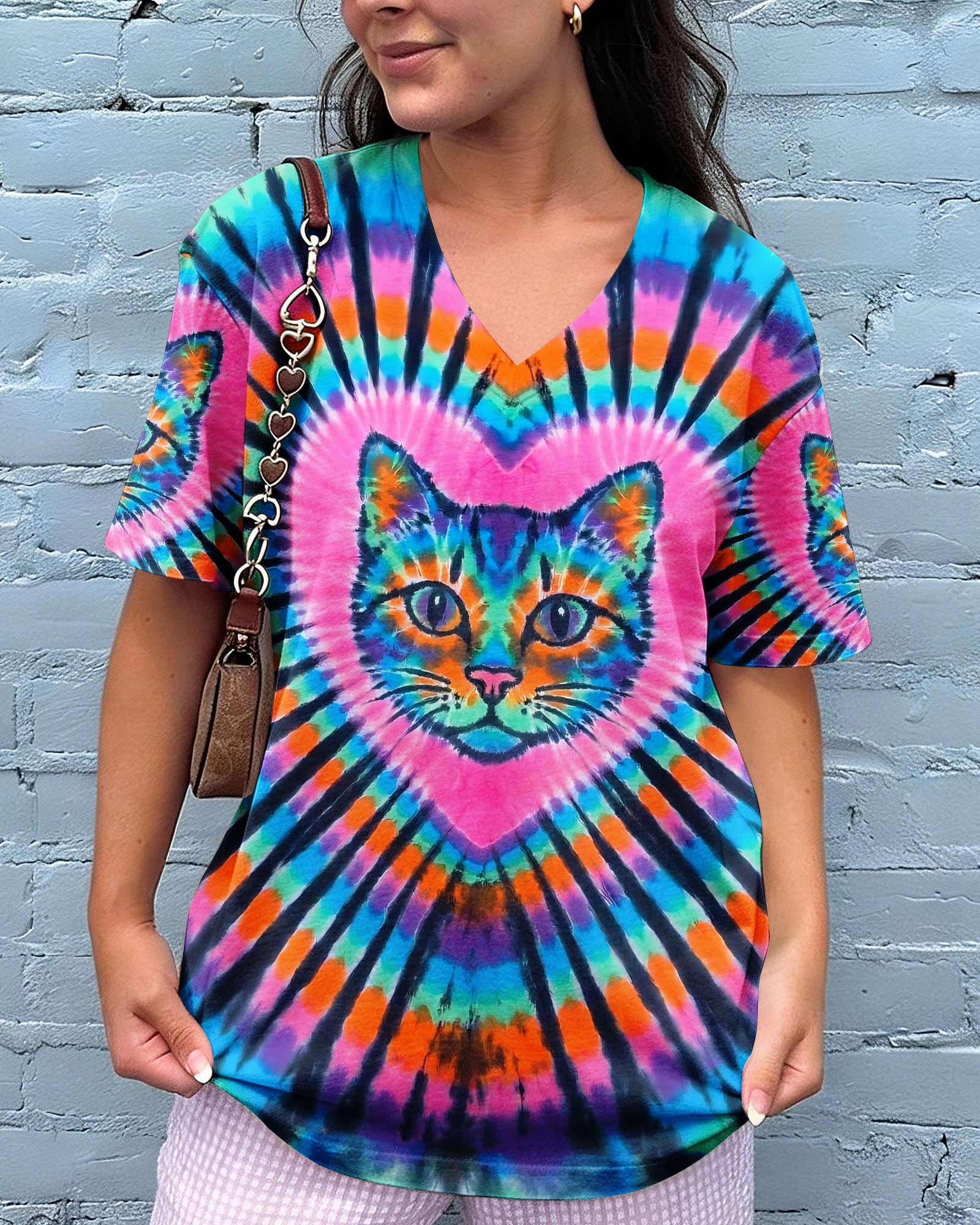 COLORFUL TURQUOISE CAT AURA ALL OVER PRINT - TYPQ1003262
