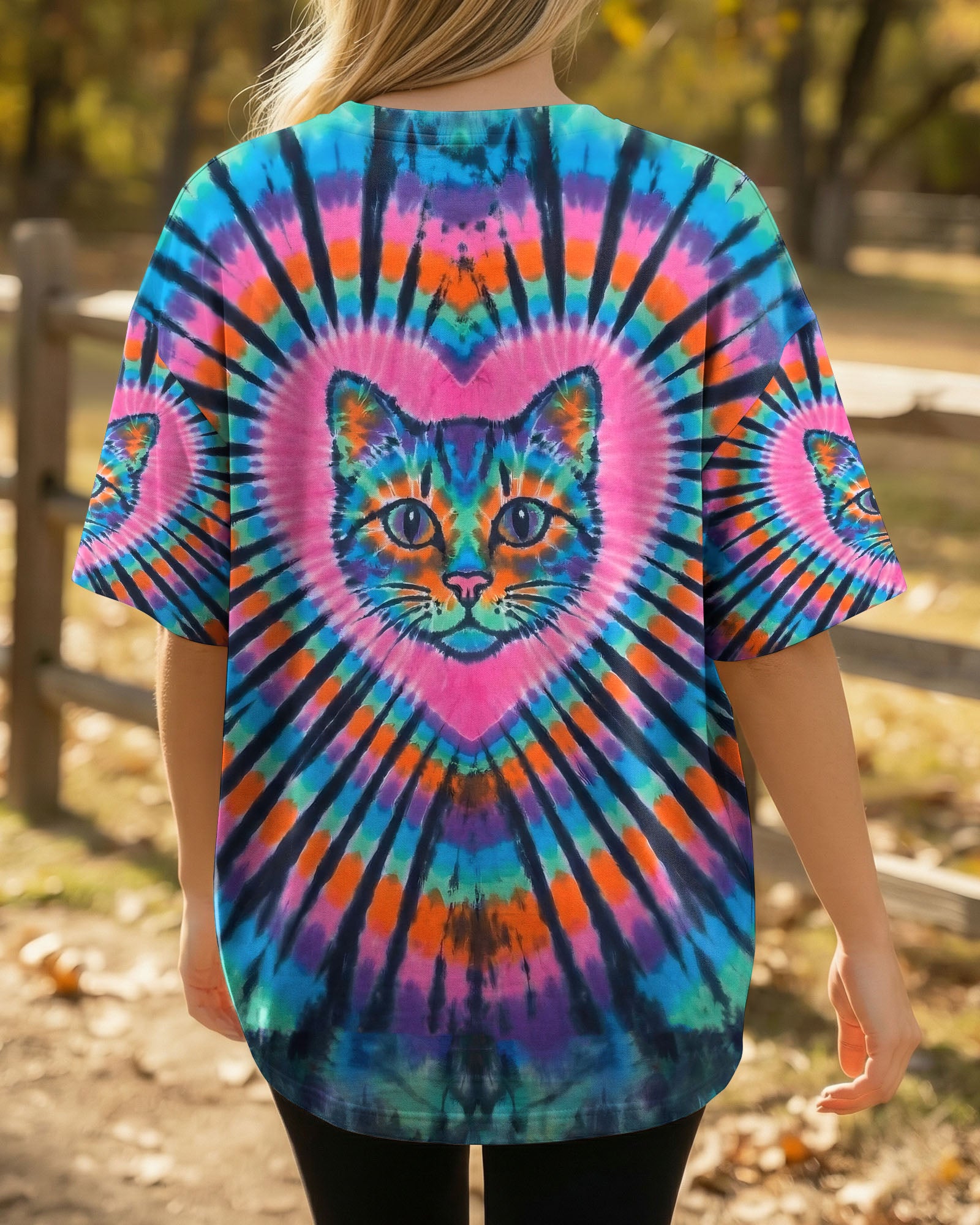 COLORFUL TURQUOISE CAT AURA ALL OVER PRINT - TYPQ1003262