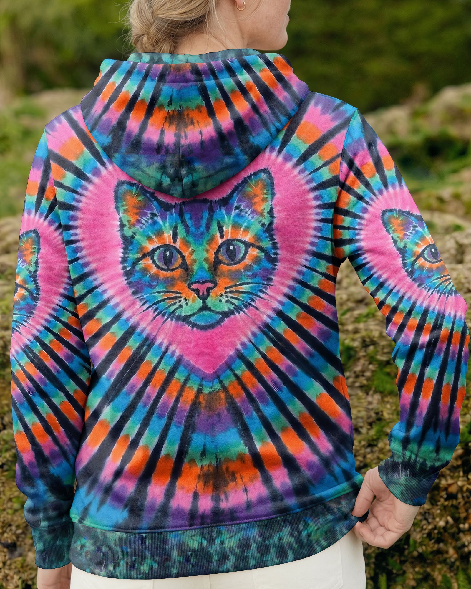 COLORFUL TURQUOISE CAT AURA ALL OVER PRINT - TYPQ1003262