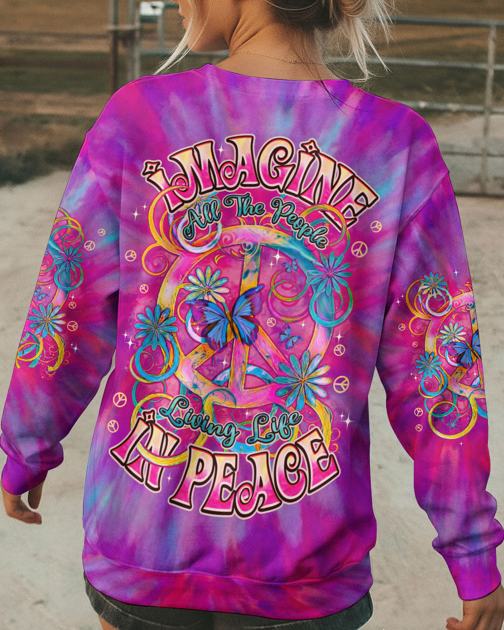 IMAGINE ALL THE PEOPLE LIVING LIFE IN PEACE ALL OVER PRINT - TYPQ1102262