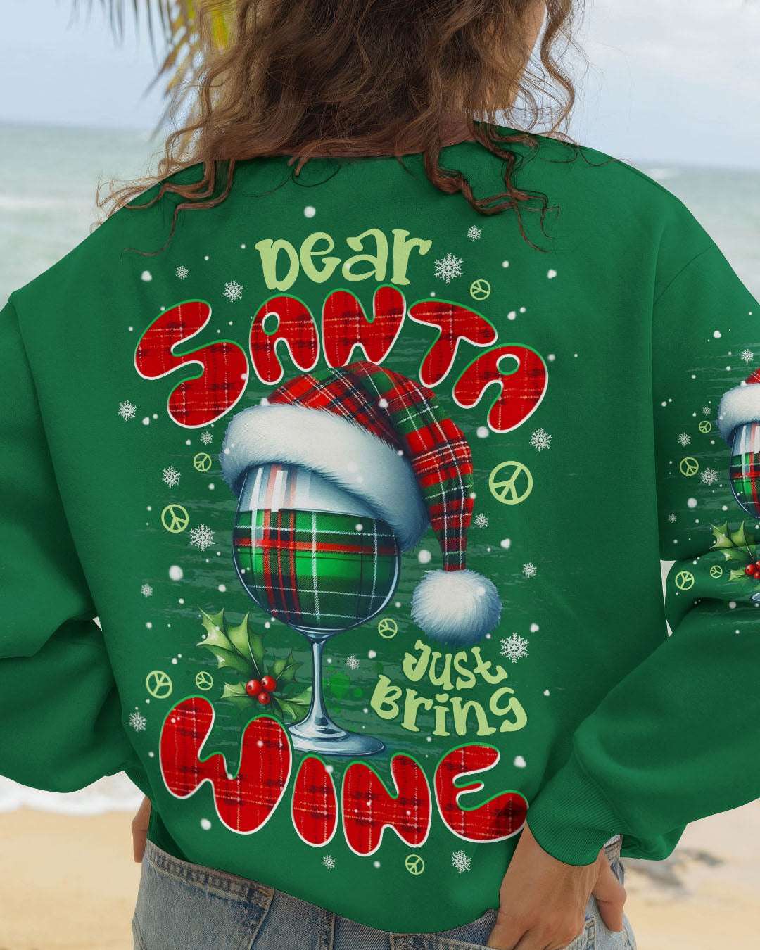 DEAR SANTA JUST BRING WINE CHRISTMAS ALL OVER PRINT - TYPQ1911251