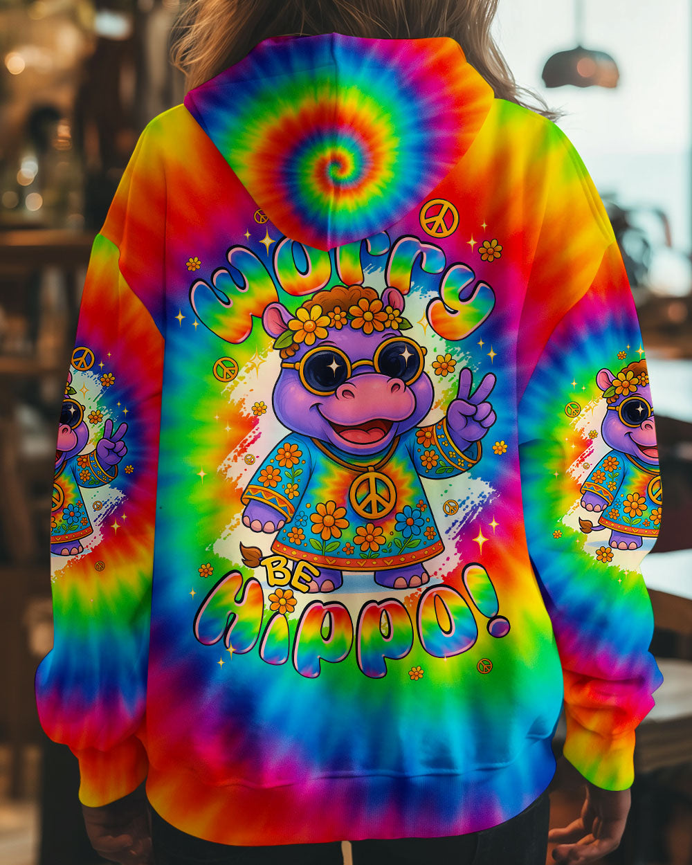 DON'T WORRY BE HIPPO TIE DYE ALL OVER PRINT - TYPQ2006251