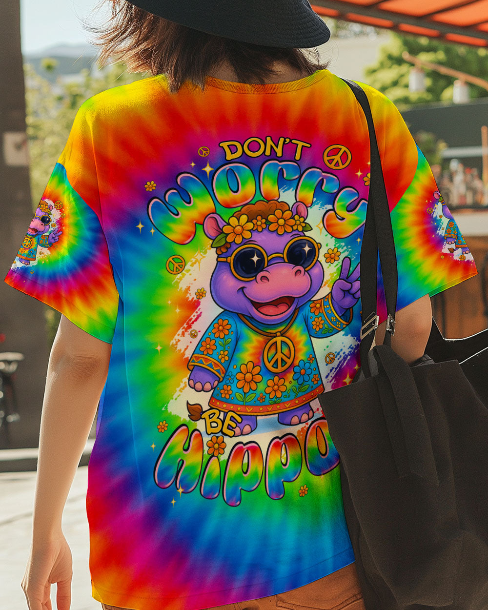 DON'T WORRY BE HIPPO TIE DYE ALL OVER PRINT - TYPQ2006251
