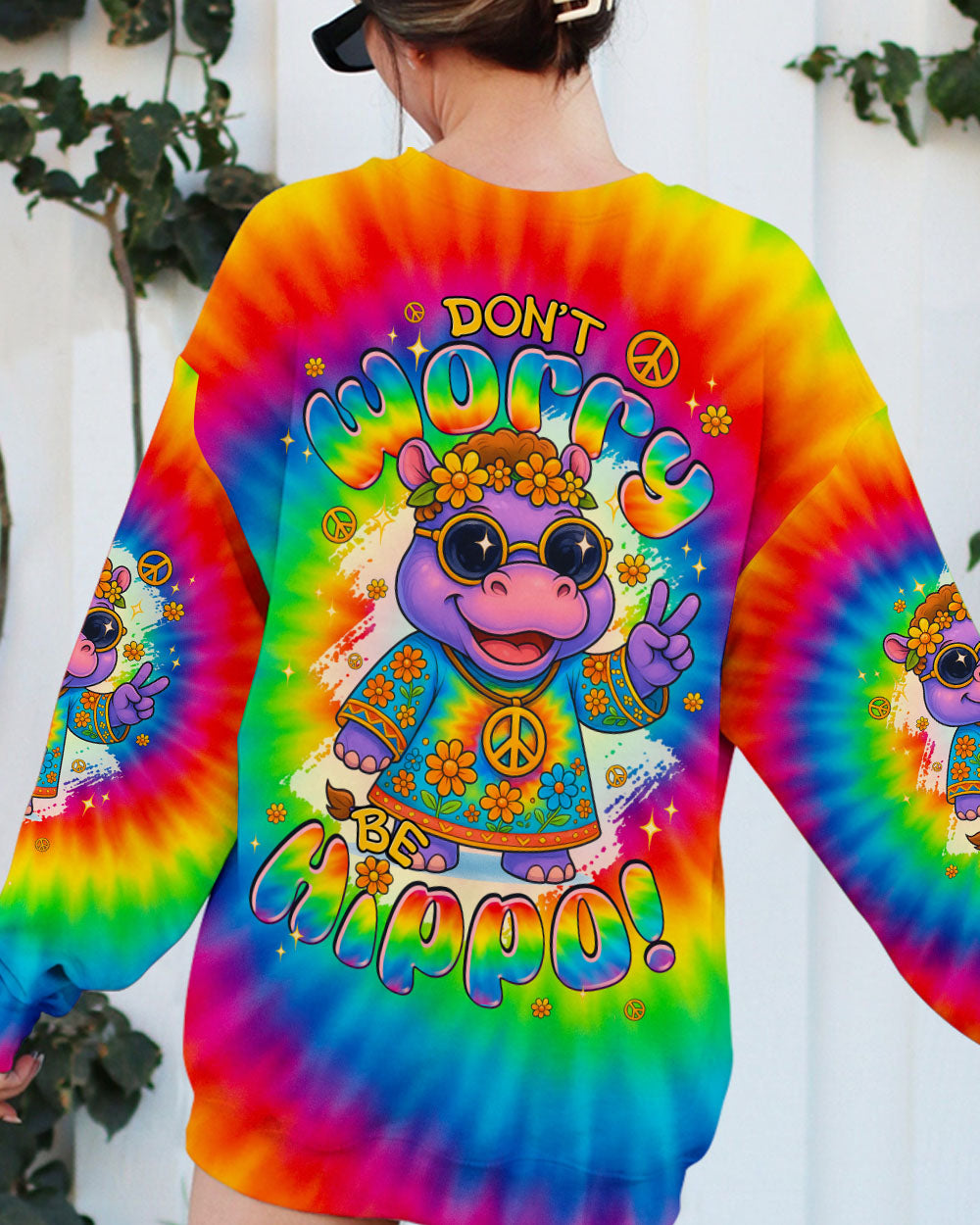 DON'T WORRY BE HIPPO TIE DYE ALL OVER PRINT - TYPQ2006251