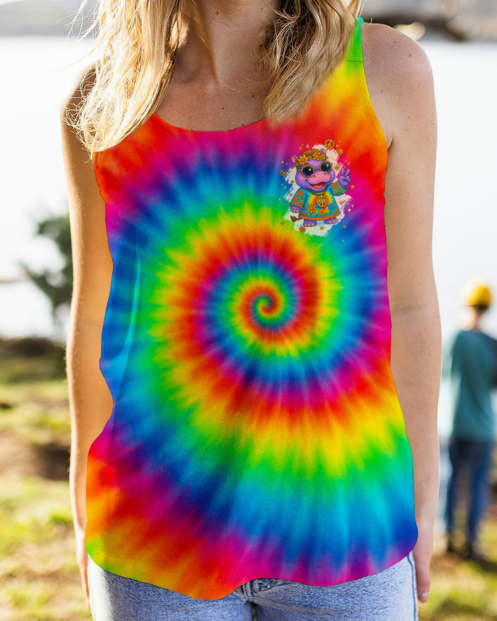 DON'T WORRY BE HIPPO TIE DYE ALL OVER PRINT - TYPQ2006251