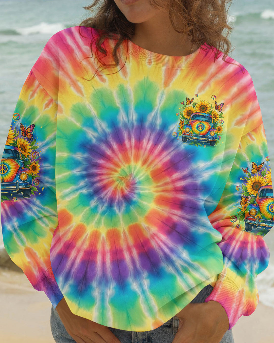 RUNNING AGAINST THE WIND CAR TIE DYE ALL OVER PRINT - TYPQ2111251