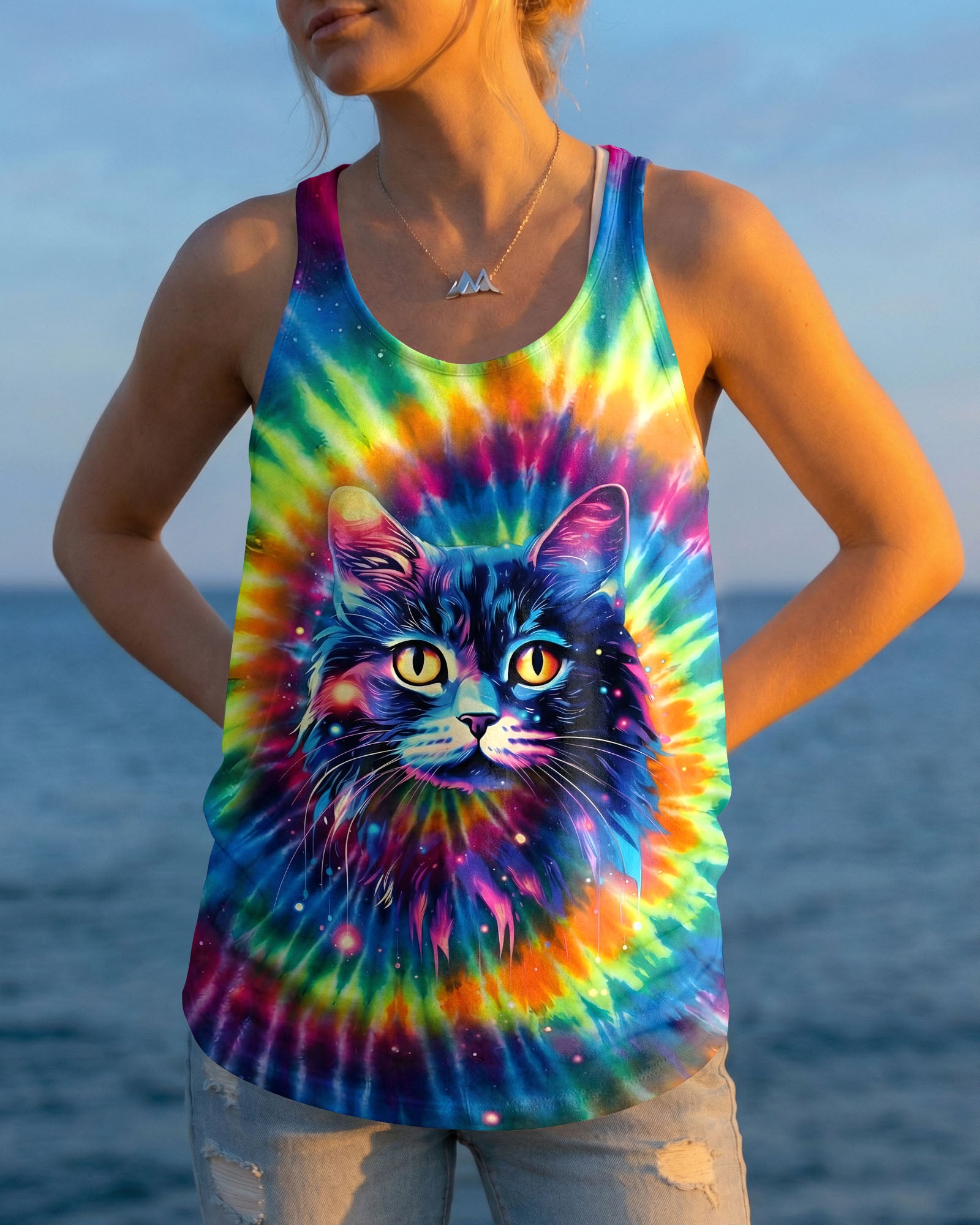 COLORFUL CAT ALL OVER PRINT - TYPQ2402262
