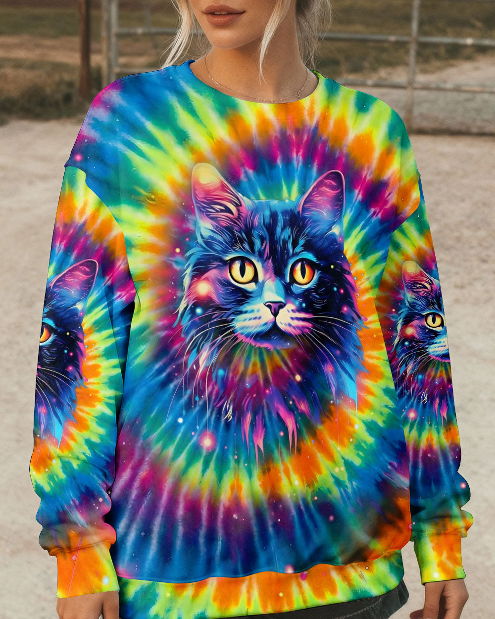 COLORFUL CAT ALL OVER PRINT - TYPQ2402262
