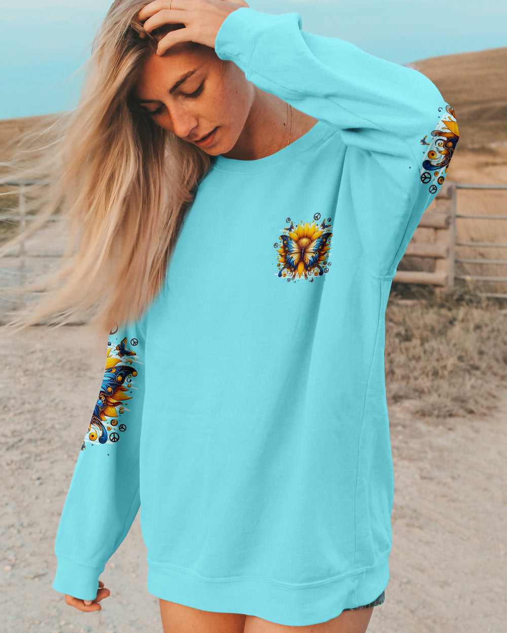 YOU ONLY LIVE ONCE BUTTERFLY SUNFLOWER ALL OVER PRINT - TYPQ2509251