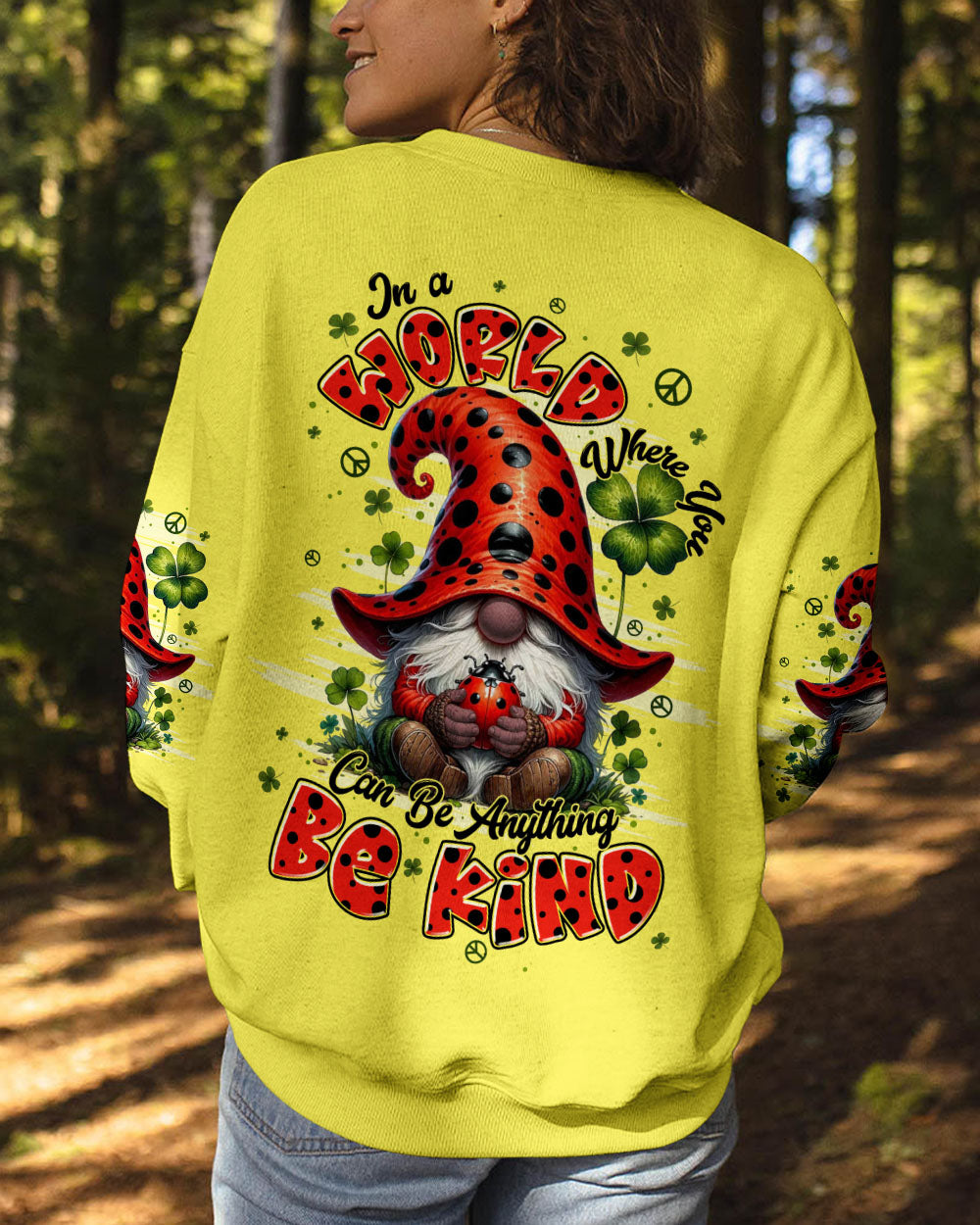 IN A WORLD WHERE YOU CAN BE ANYTHING BE KIND GNOME LADYBUG ALL OVER PRINT - TYPQ2706253