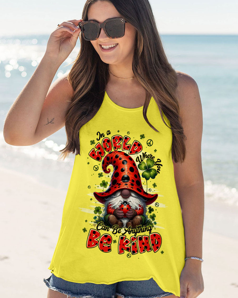IN A WORLD WHERE YOU CAN BE ANYTHING BE KIND GNOME LADYBUG ALL OVER PRINT - TYPQ2706253
