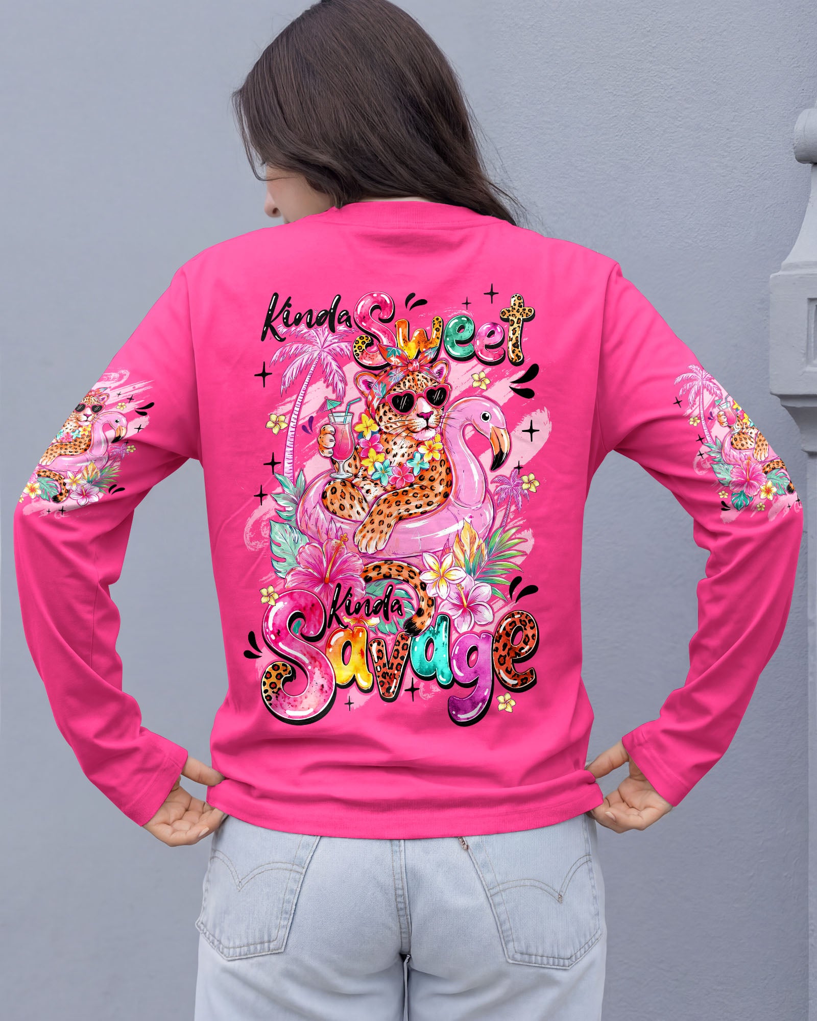 KINDA SWEET KINDA SAVAGE LEOPARD ALL OVER PRINT - TYQY0107262