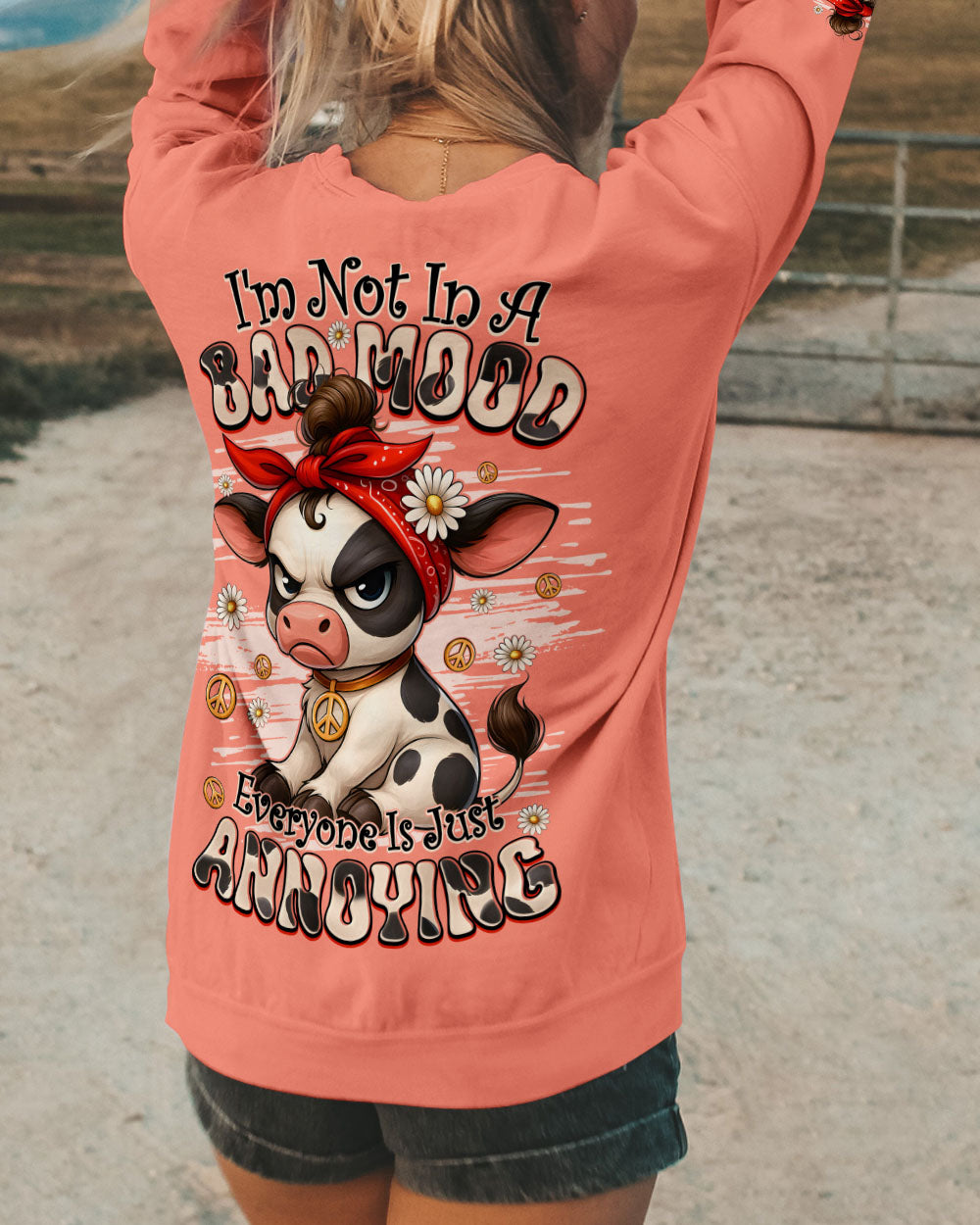 I'M NOT IN A BAD MOOD COW ALL OVER PRINT - TYQY0110292