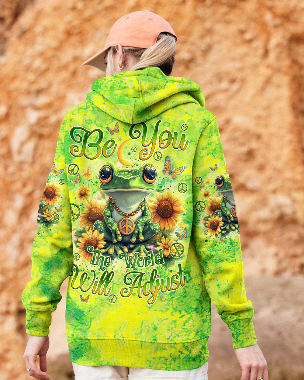 BE YOU THE WORLD WILL ADJUST FROG ALL OVER PRINT - TYQY0201254