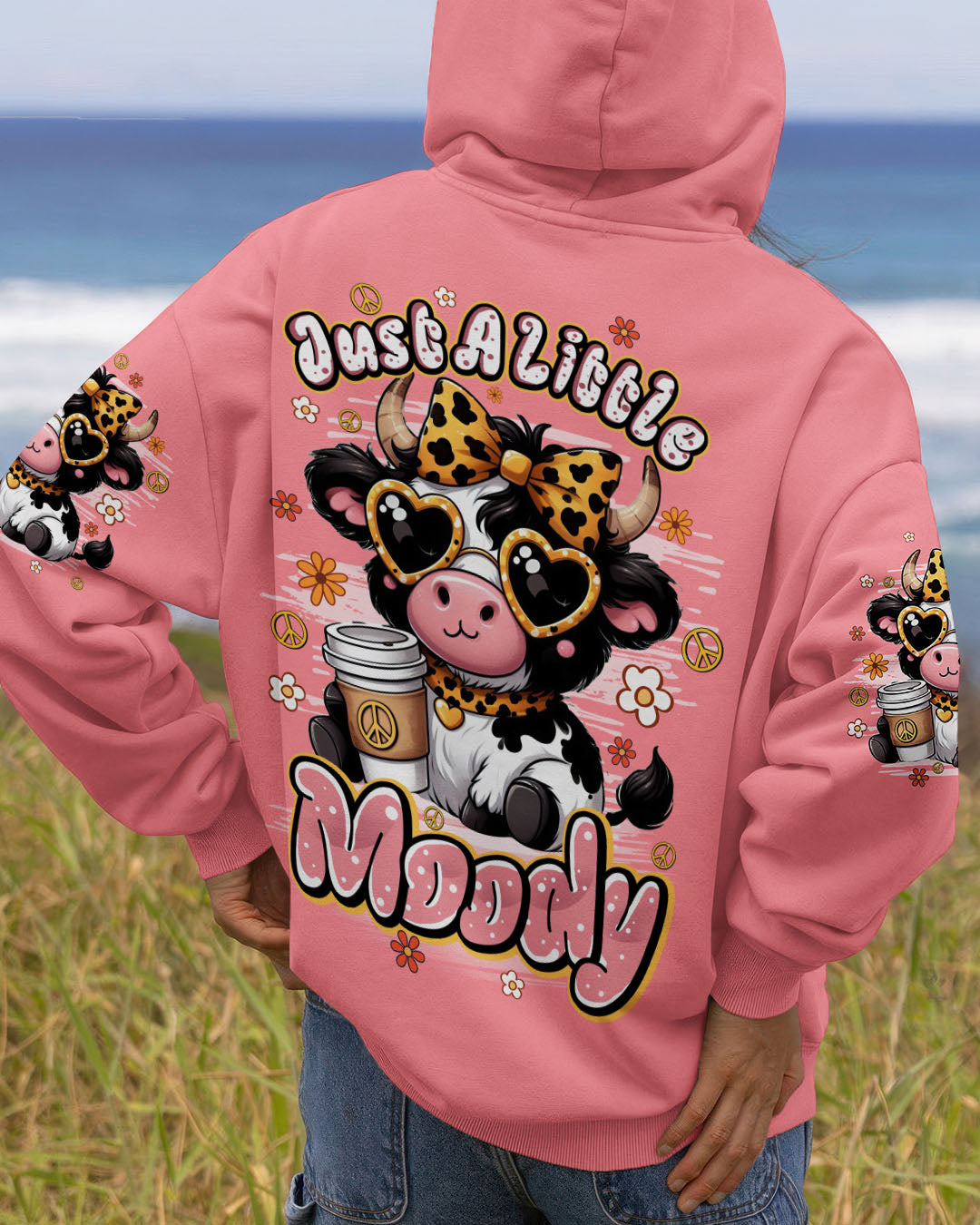 JUST A LITTLE MOODY COW HIPPIE ALL OVER PRINT - TYQY0207251