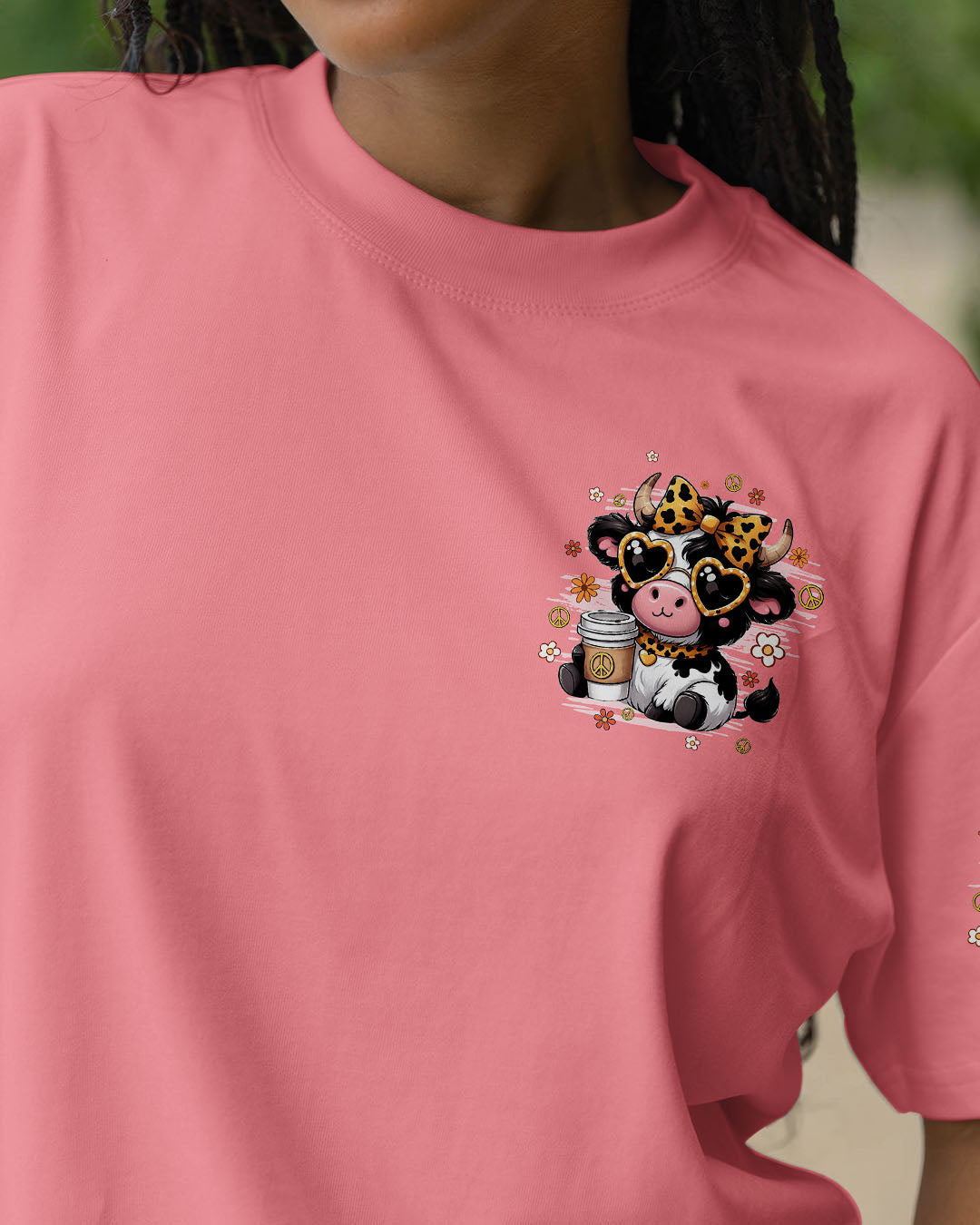 JUST A LITTLE MOODY COW HIPPIE ALL OVER PRINT - TYQY0207251
