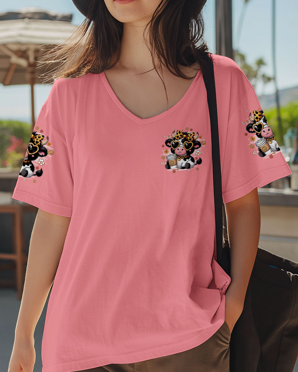 JUST A LITTLE MOODY COW HIPPIE ALL OVER PRINT - TYQY0207251