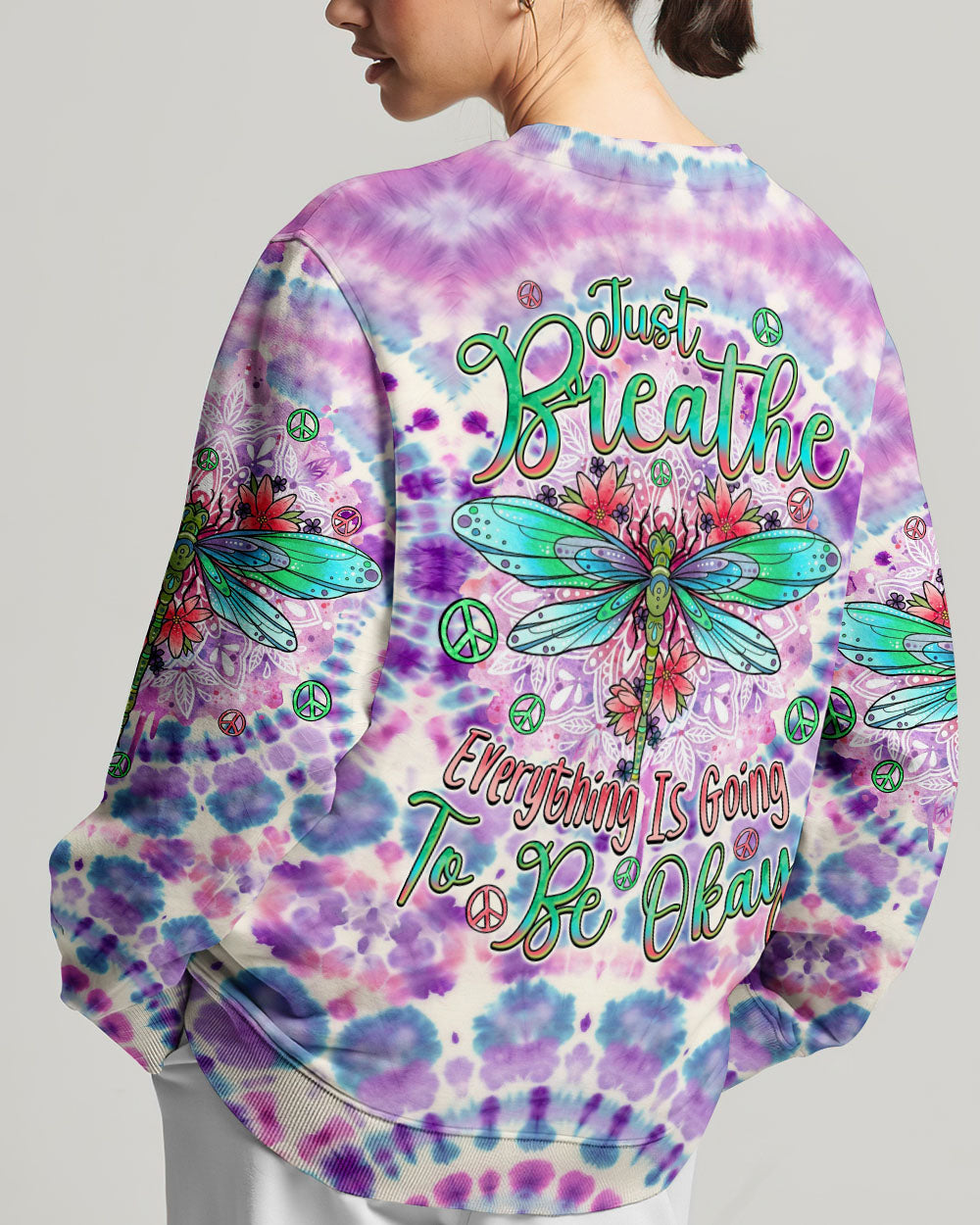 JUST BREATHE DRAGONFLY TIE DYE ALL OVER PRINT - TYQY0306244