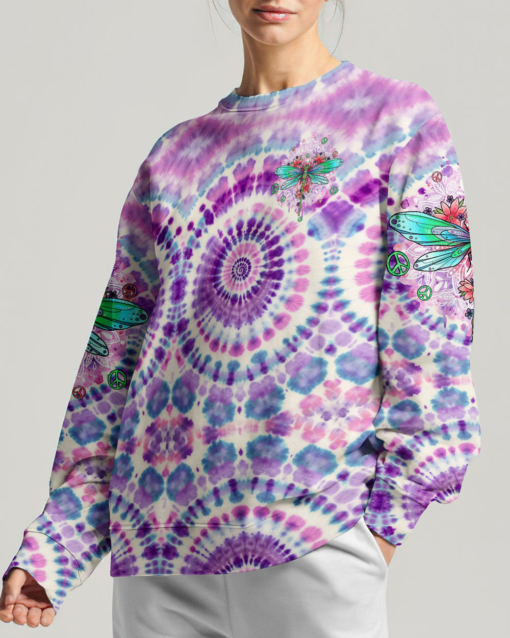 JUST BREATHE DRAGONFLY TIE DYE ALL OVER PRINT - TYQY0306244